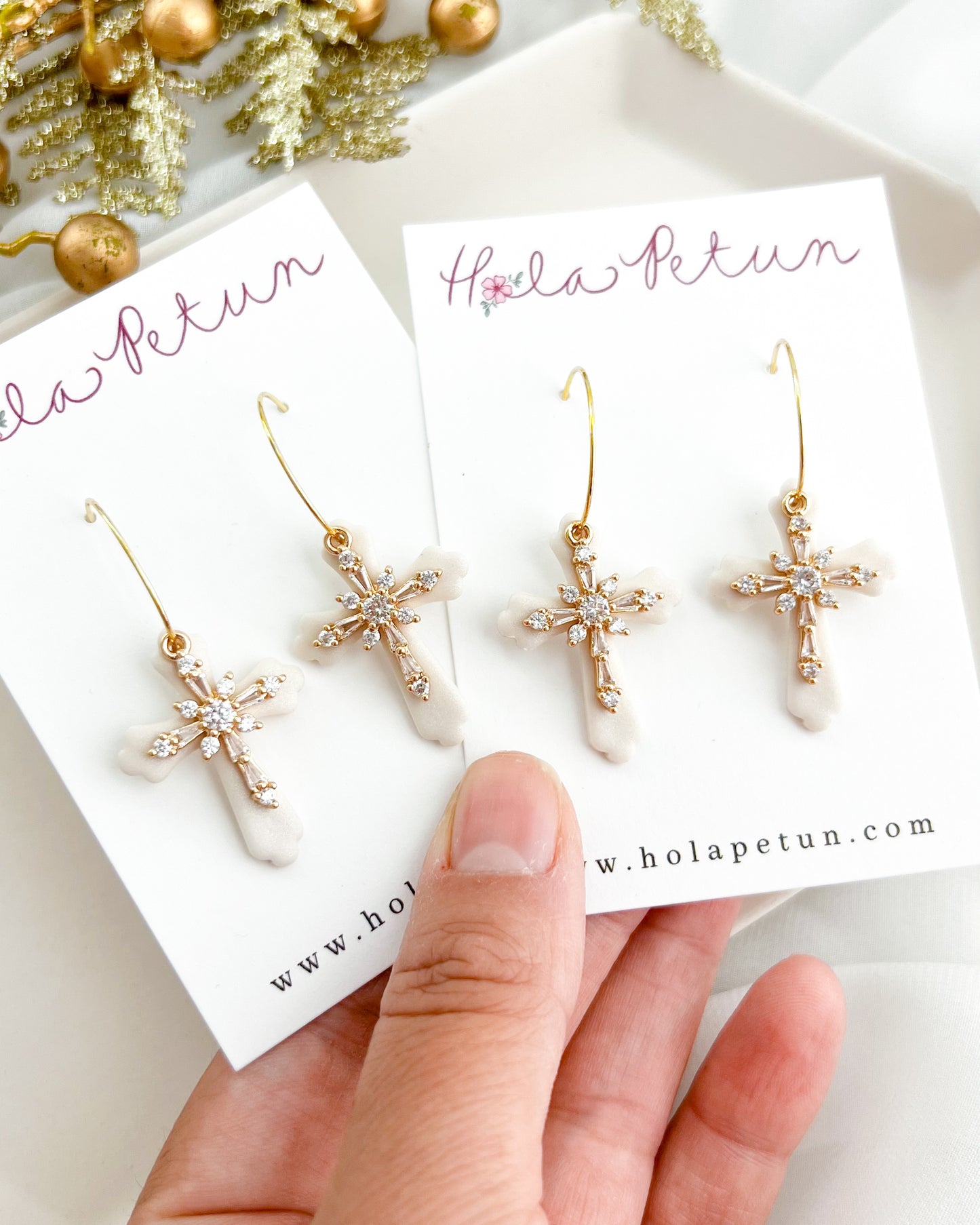 Cross Charm Earrings