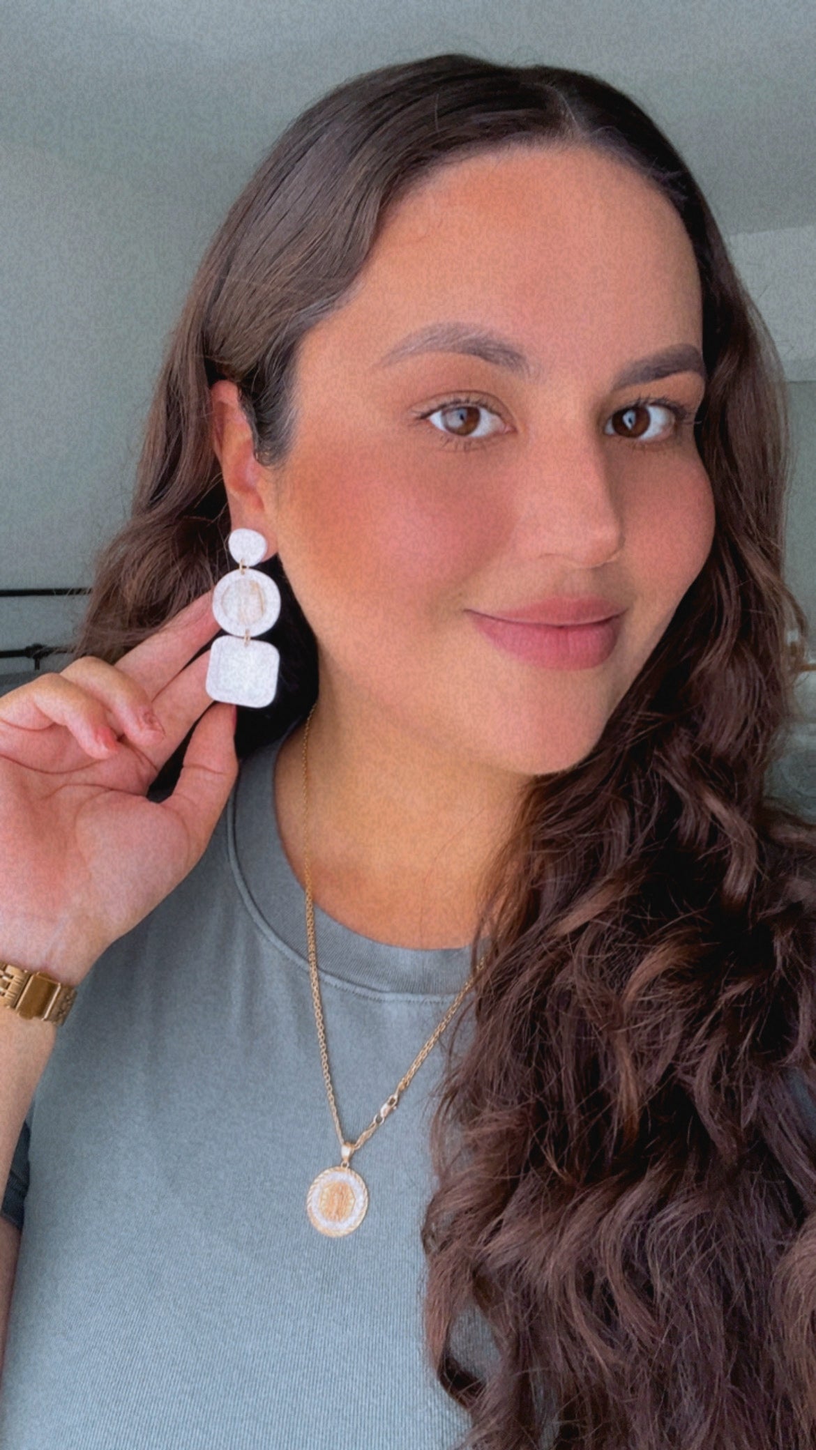 Mother of Pearl Tiered Earrings