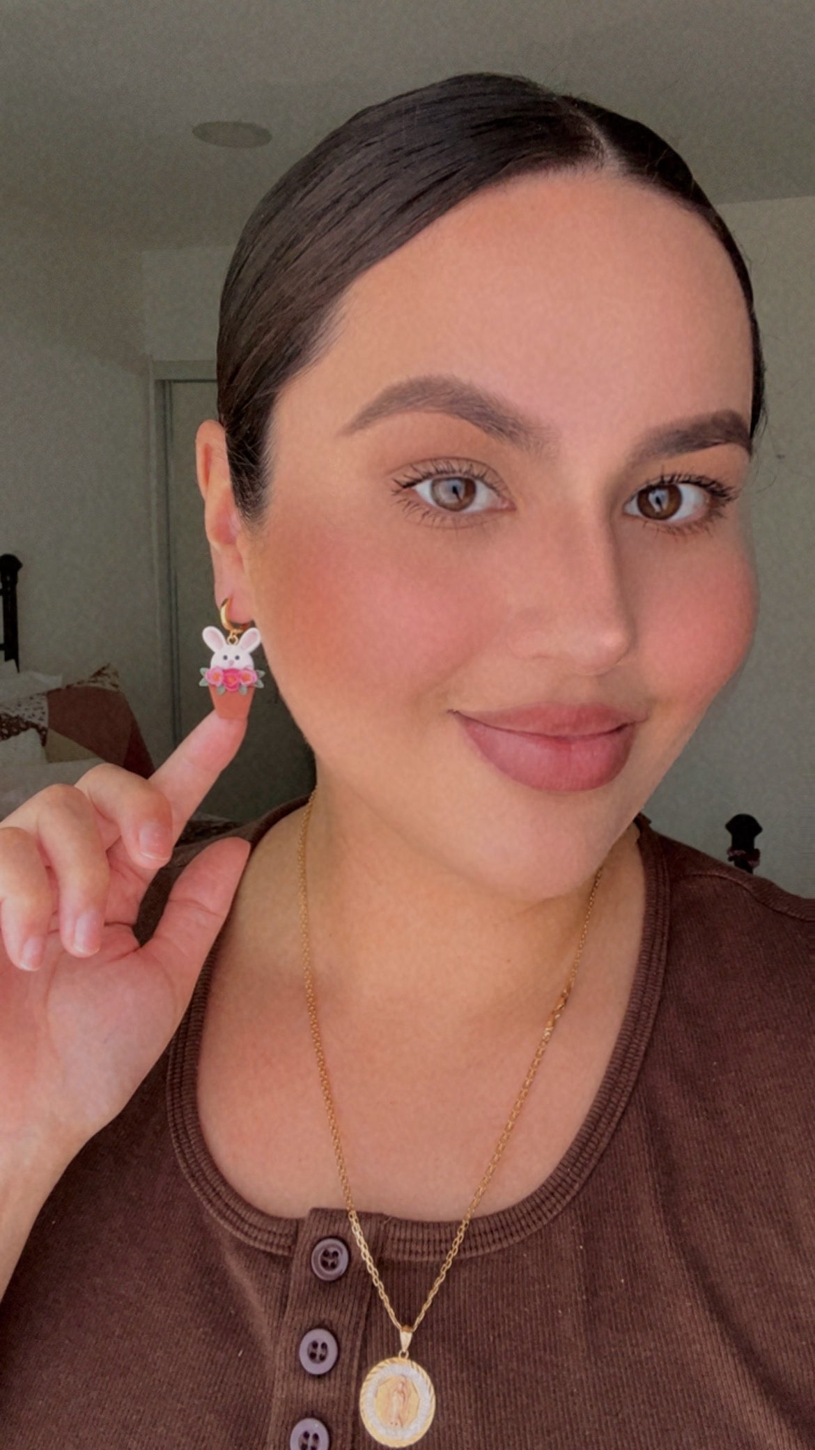 Flower Pot Bunny Earrings