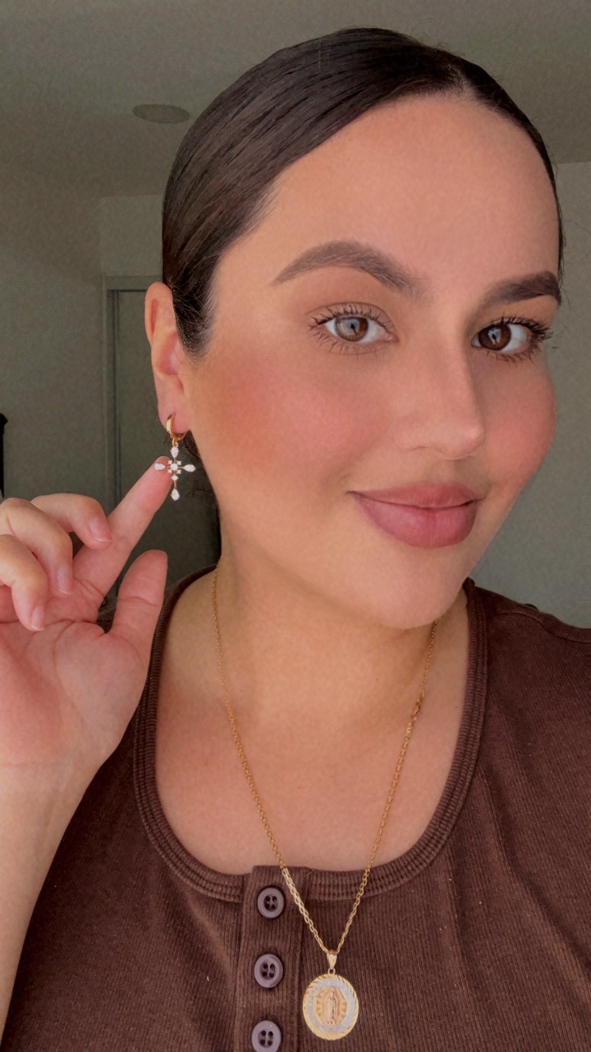 Cross Huggie Earrings