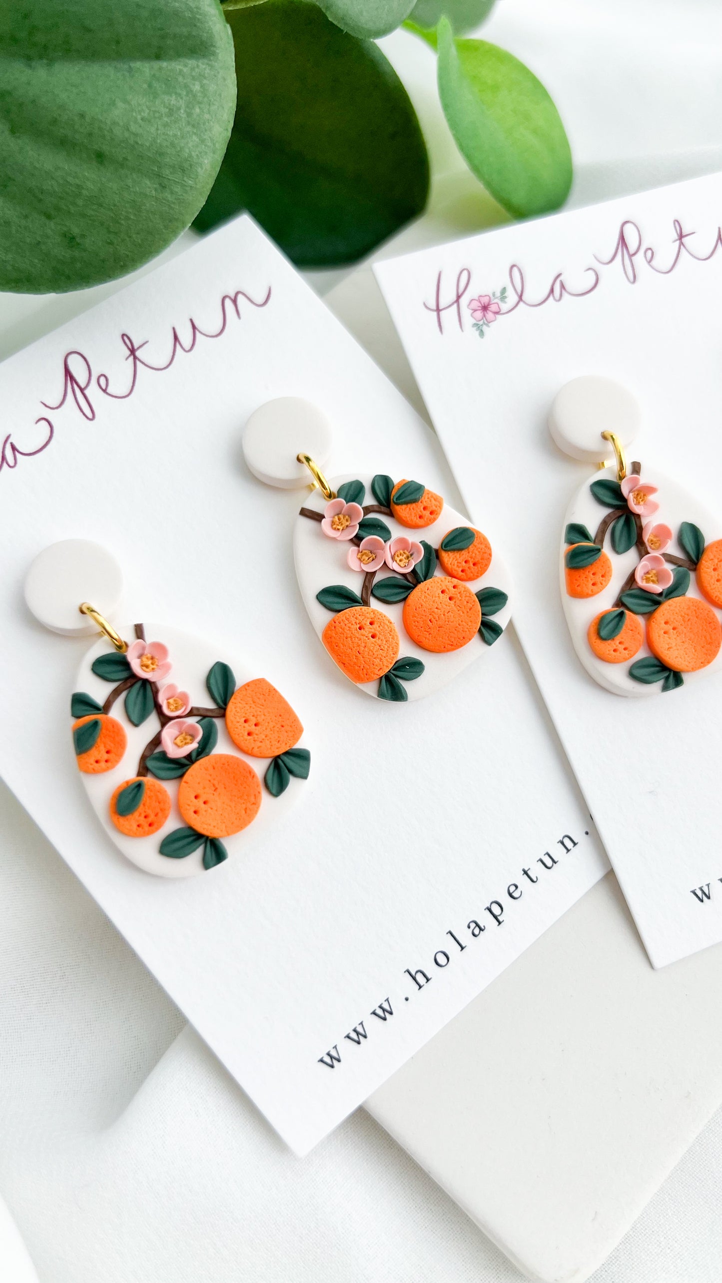 Orange Flower Earrings