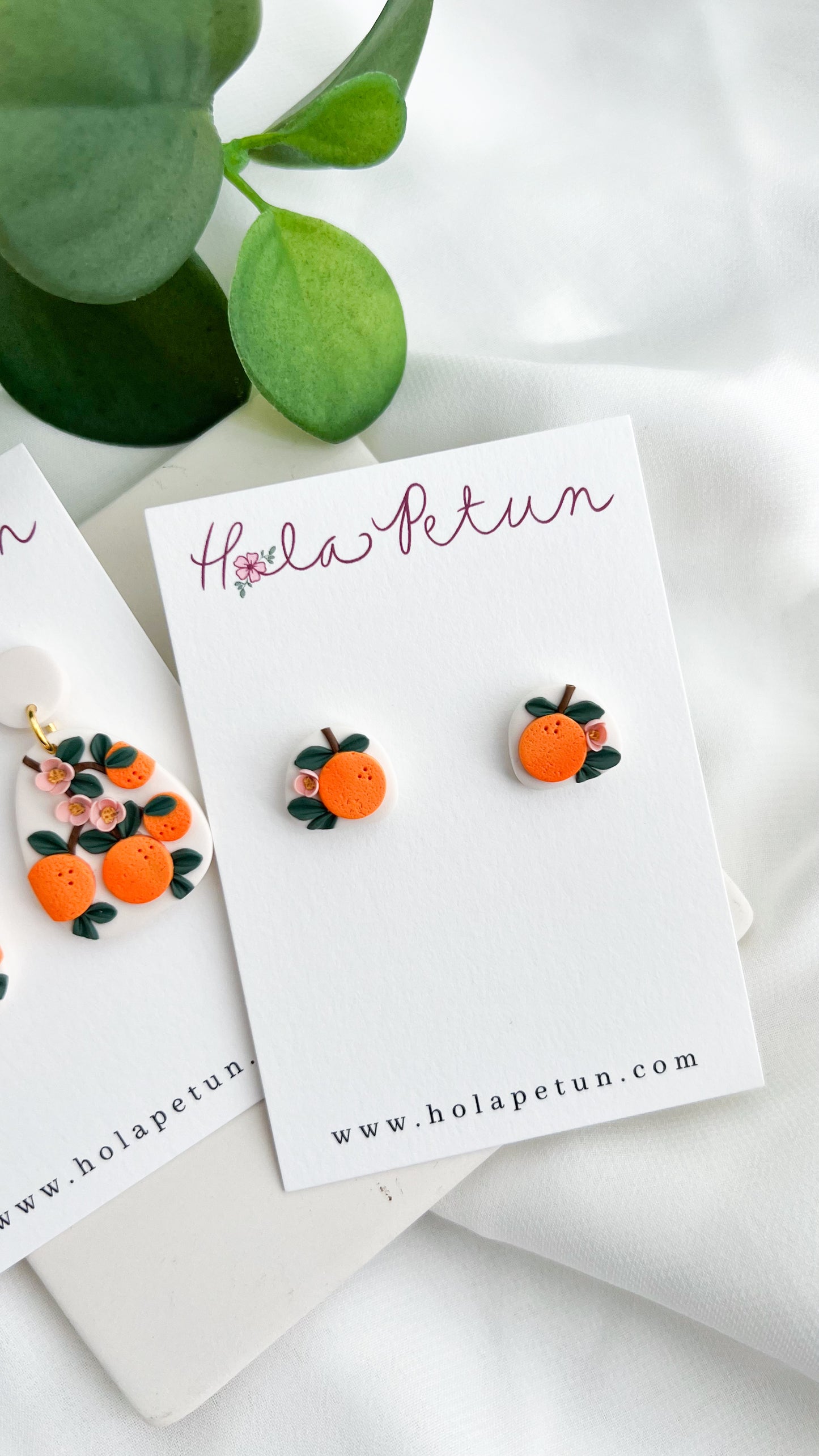 Orange Flower Earrings