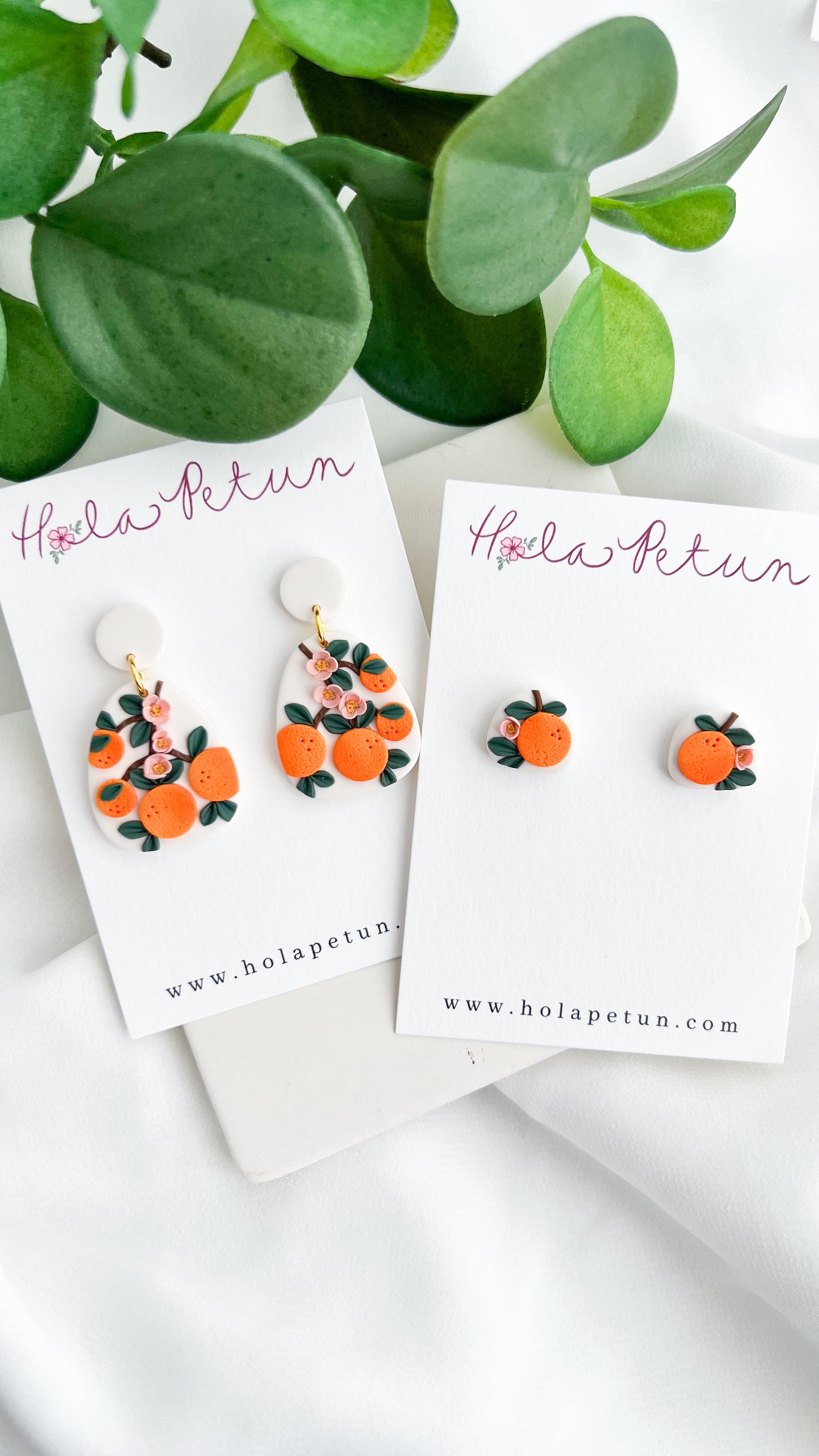 Orange Flower Earrings