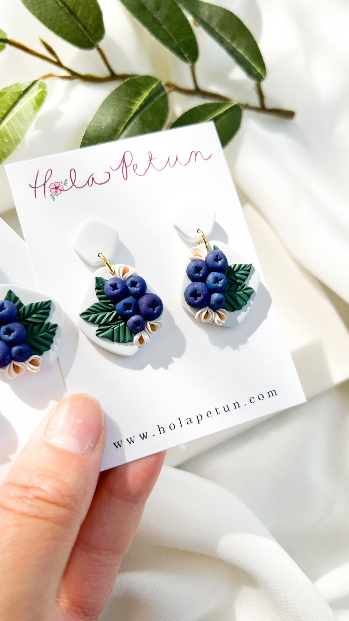 Blueberry Flower Earrings