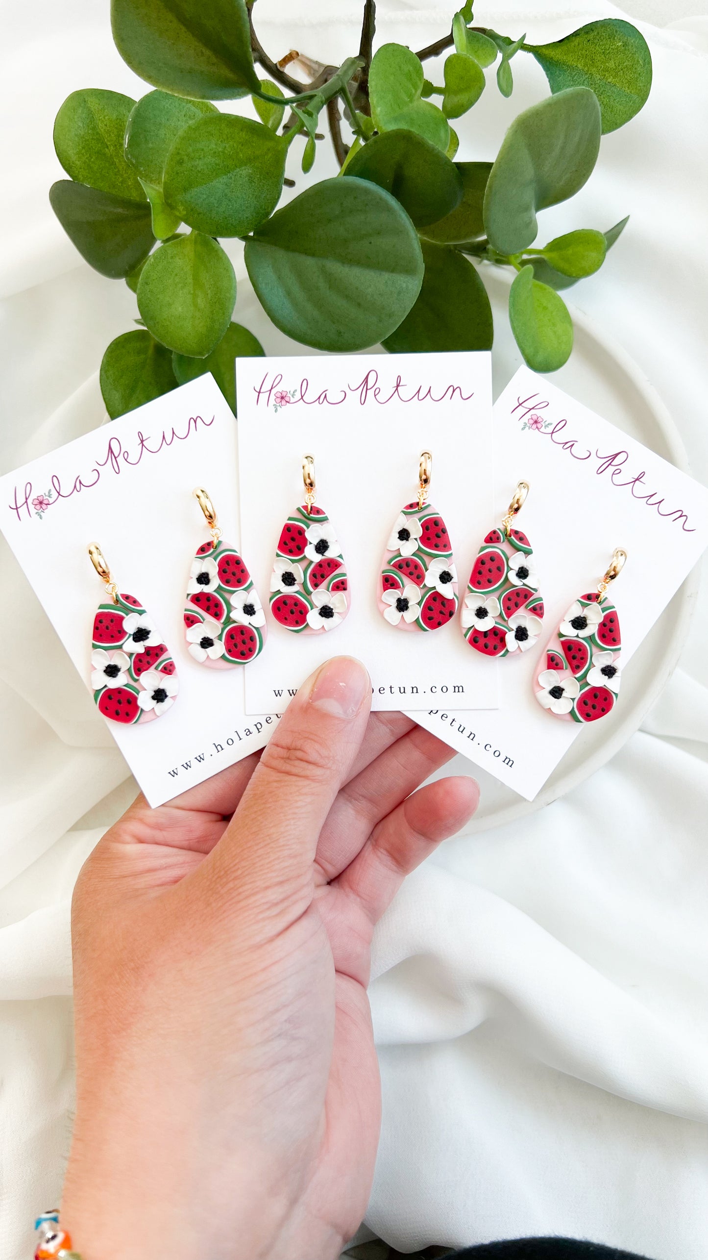 Watermelon Flower Earrings