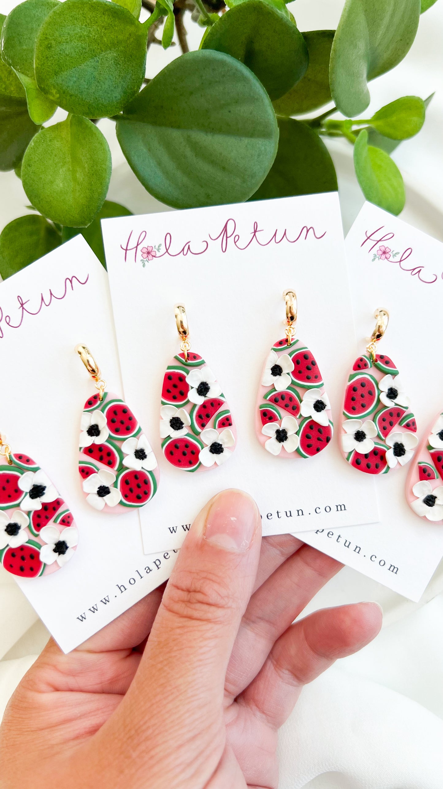 Watermelon Flower Earrings