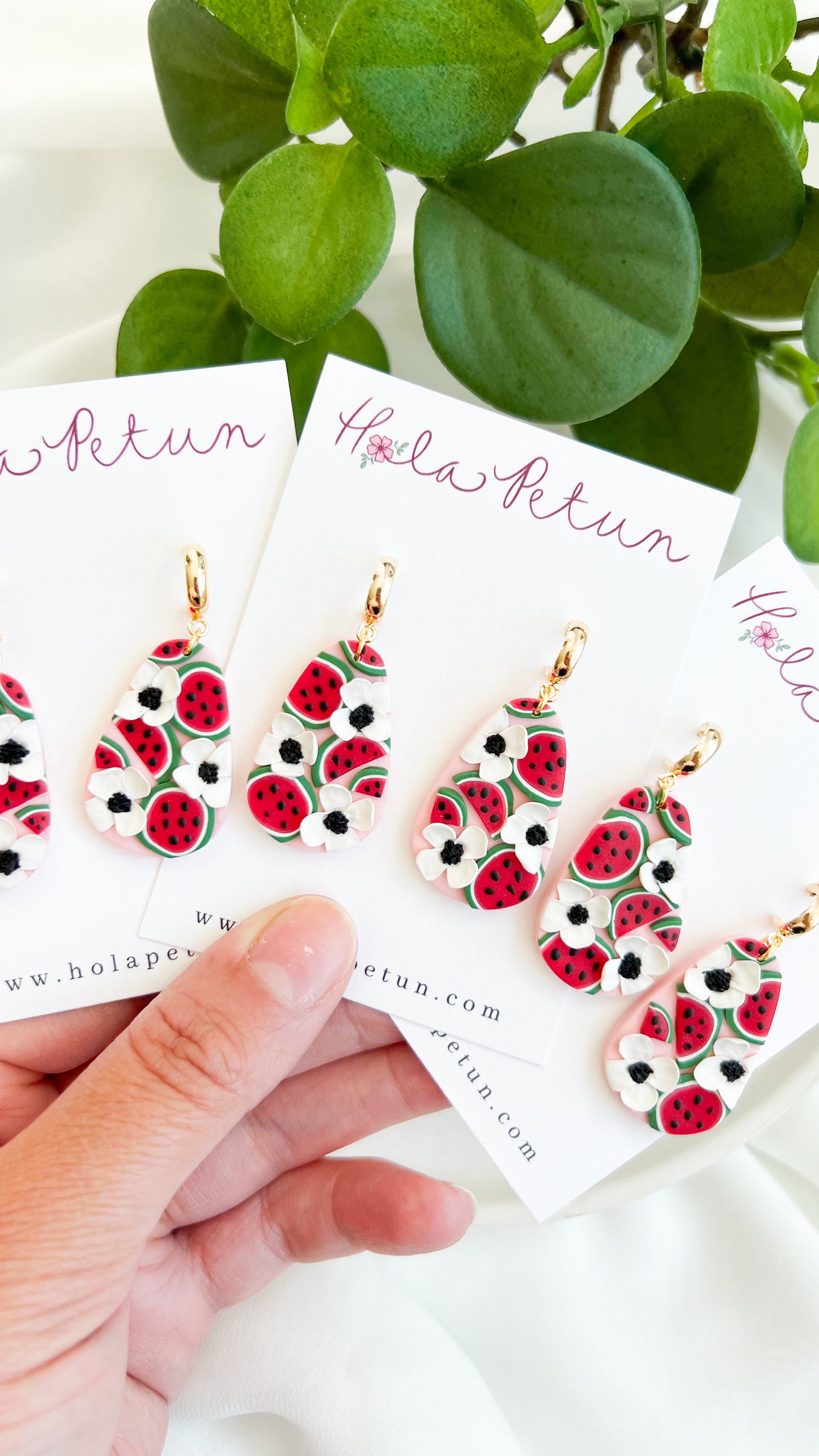 Watermelon Flower Earrings