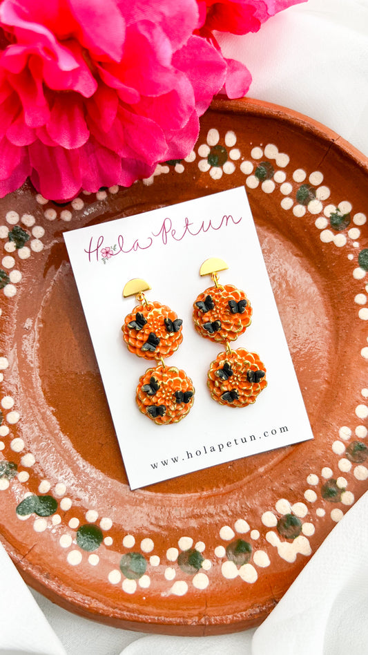 Tiered Cempasuchil Earrings