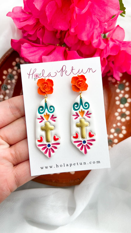 Golden Cross Earrings