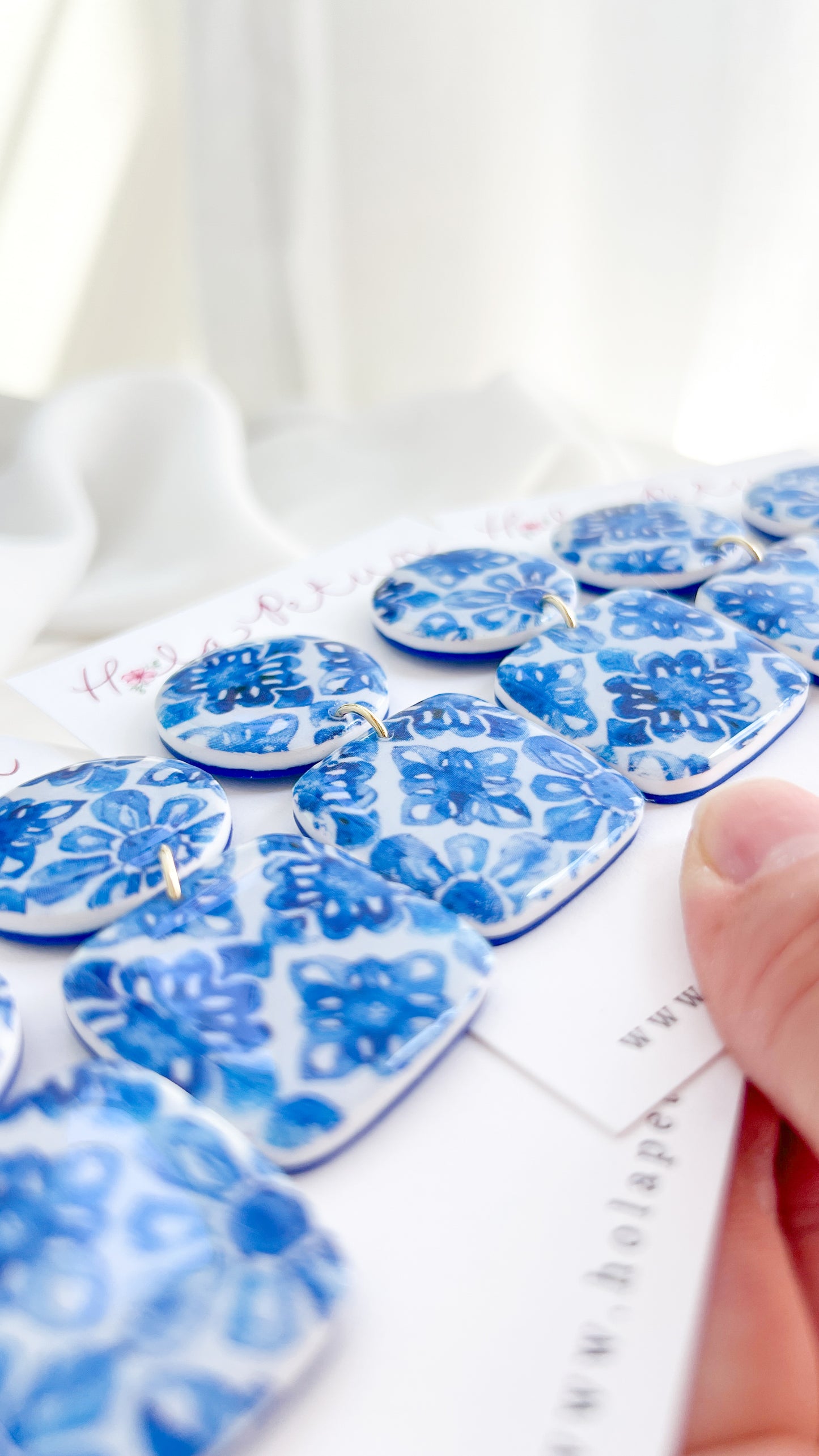Blue Talavera Print Earrings