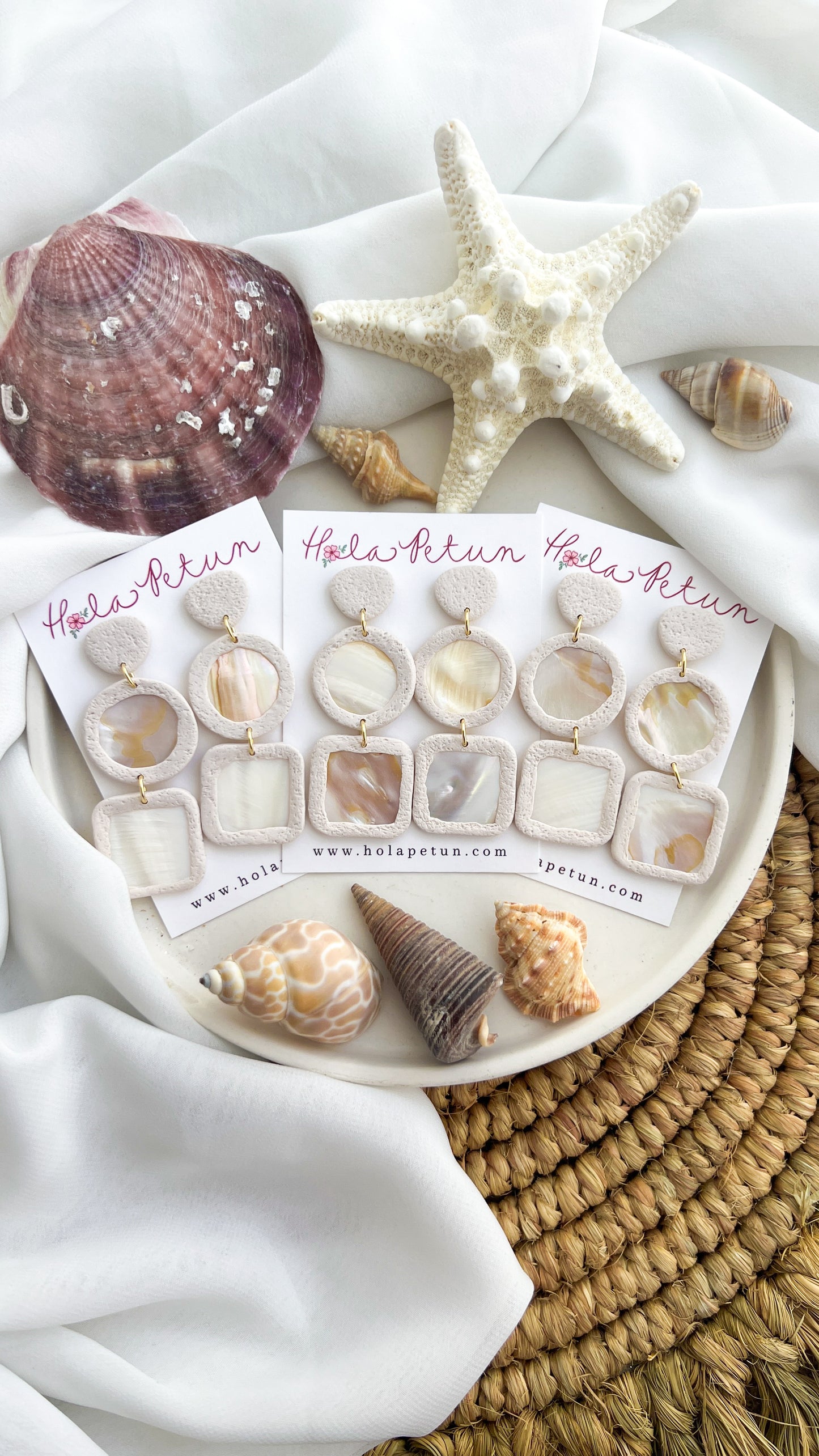 Mother of Pearl Tiered Earrings