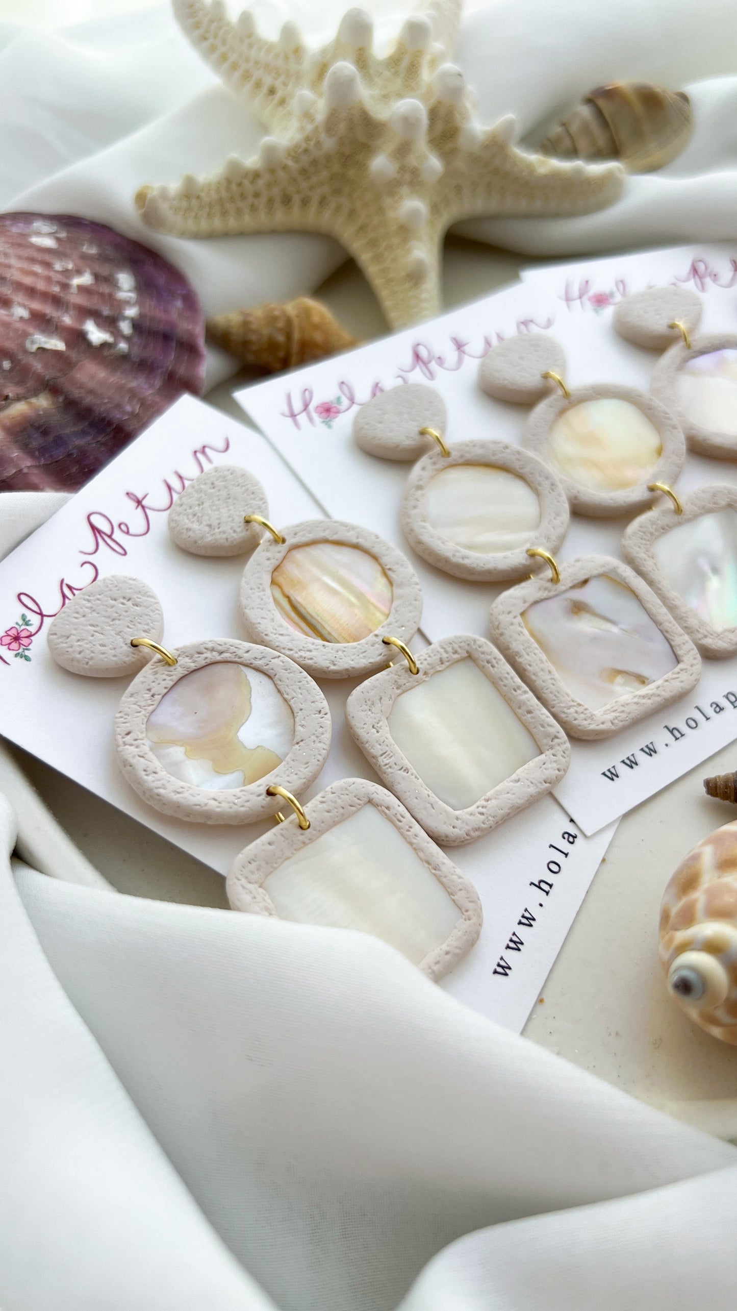 Mother of Pearl Tiered Earrings