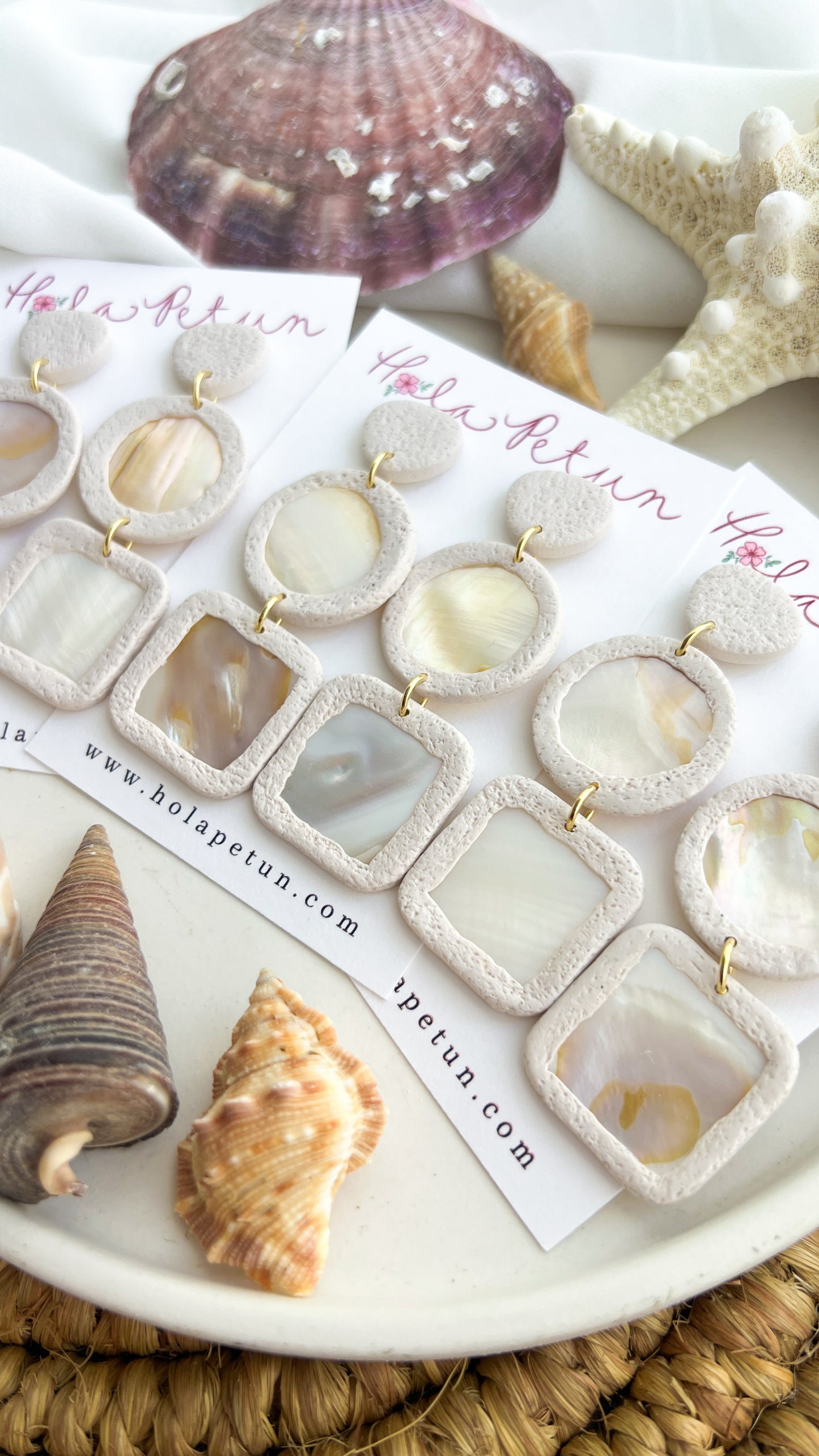 Mother of Pearl Tiered Earrings