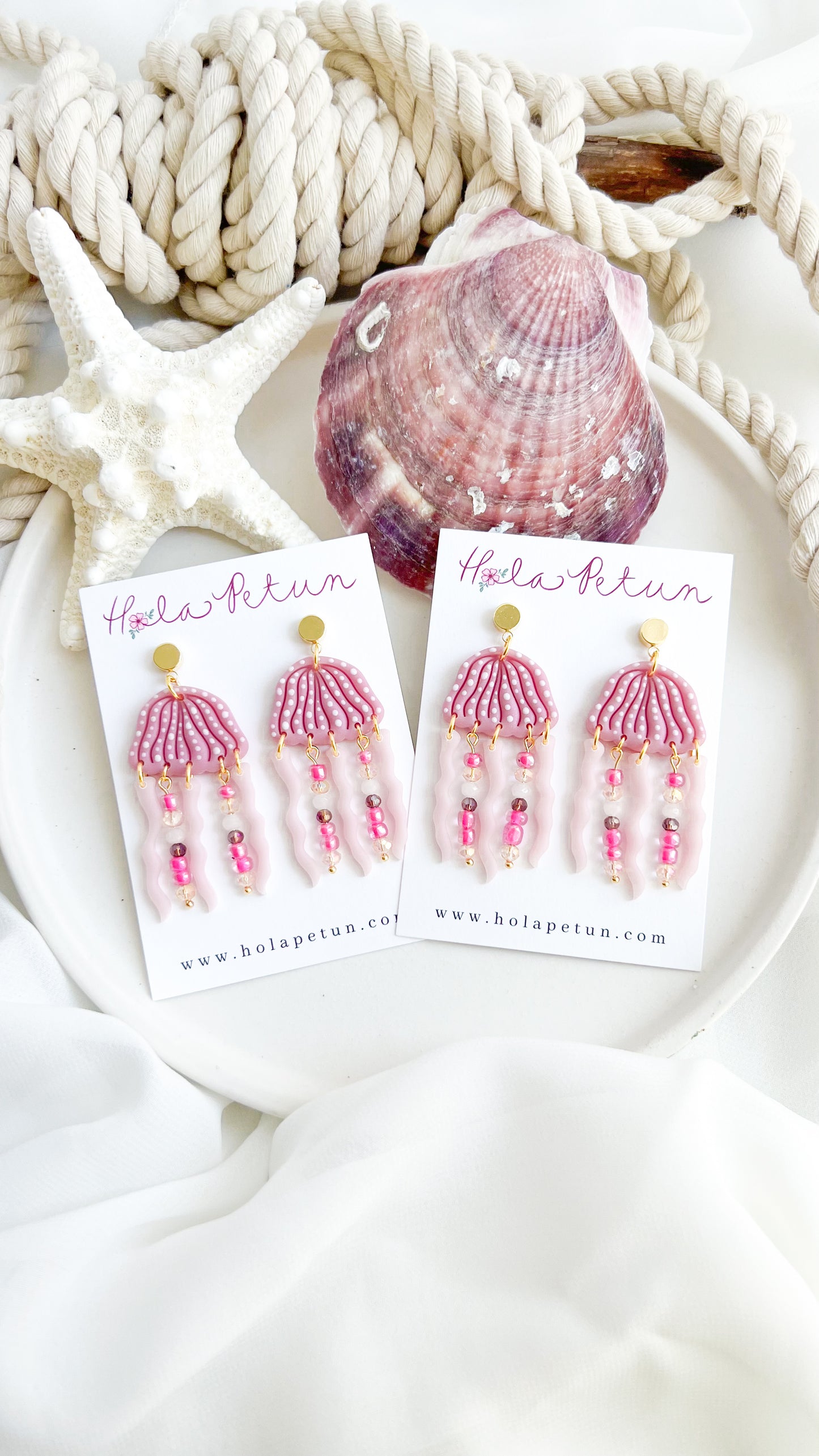 Jellyfish Beaded Earrings