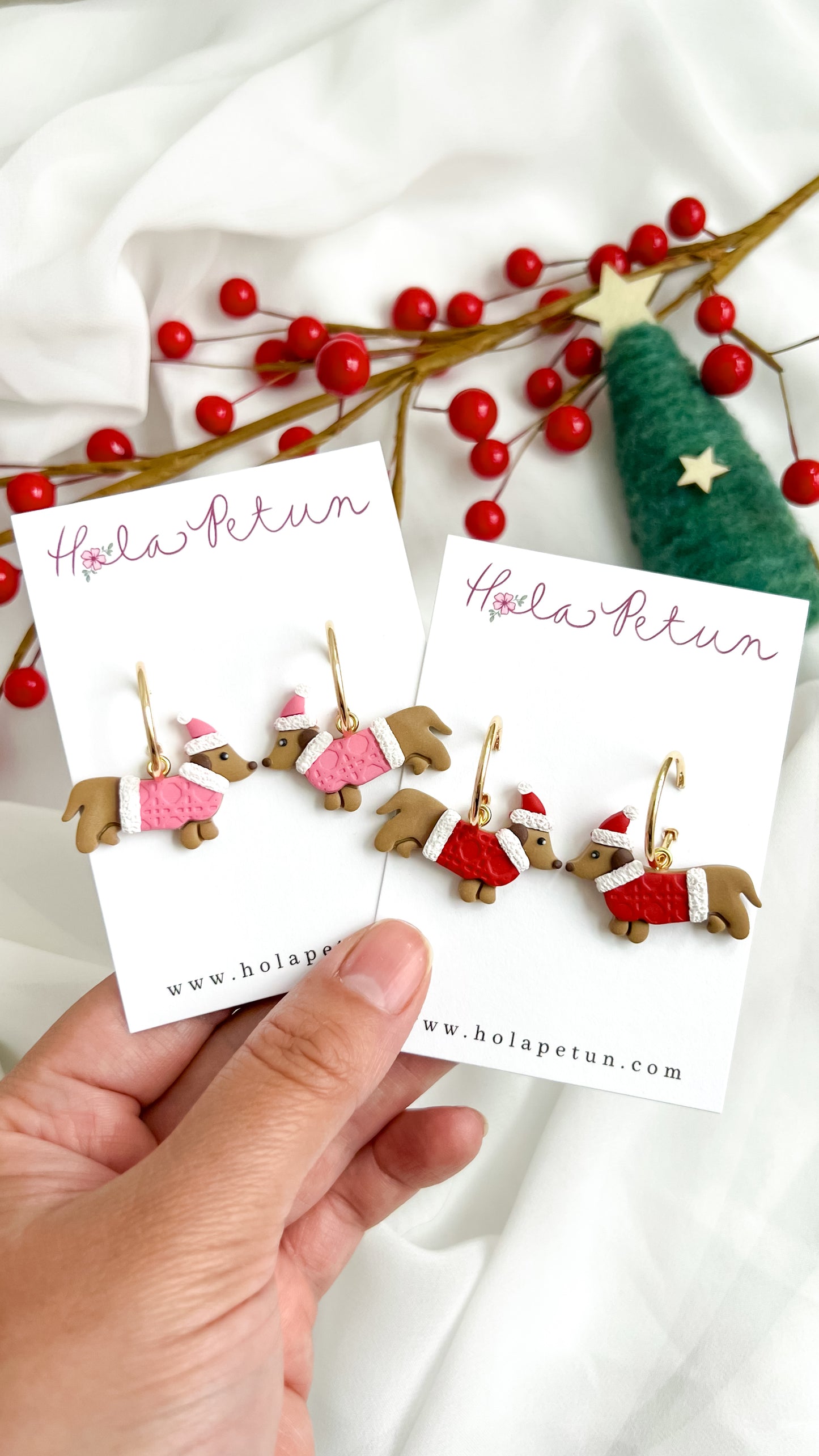 Santa Weenie Earrings