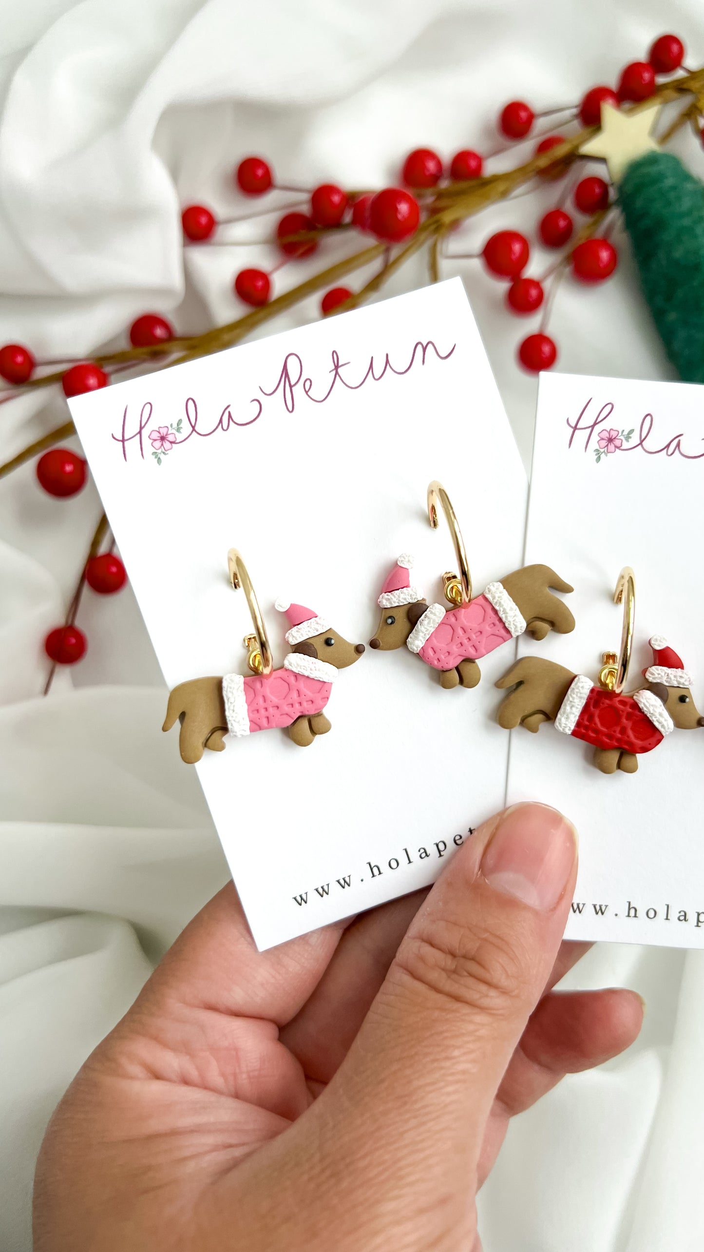 Santa Weenie Earrings