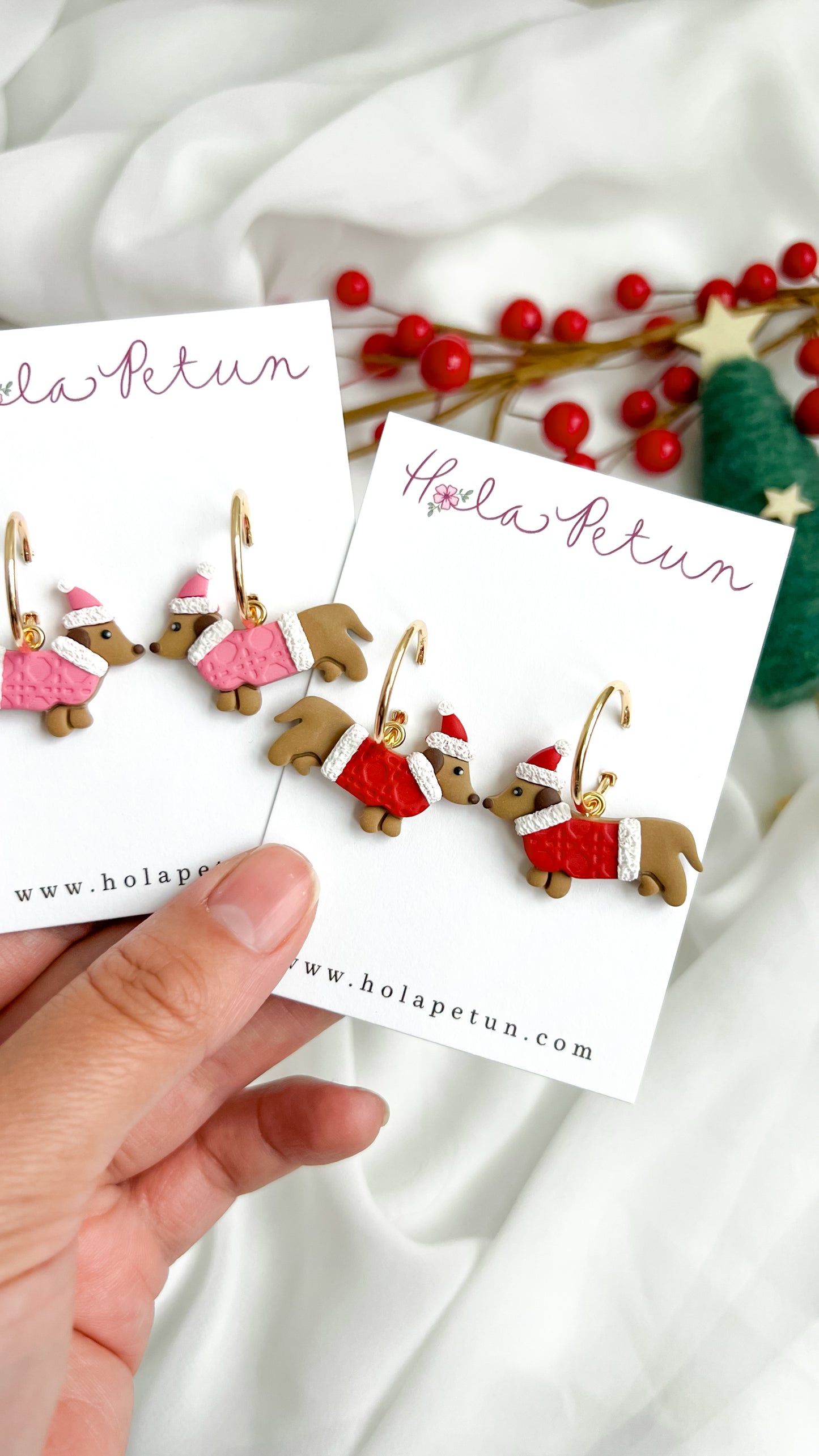 Santa Weenie Earrings