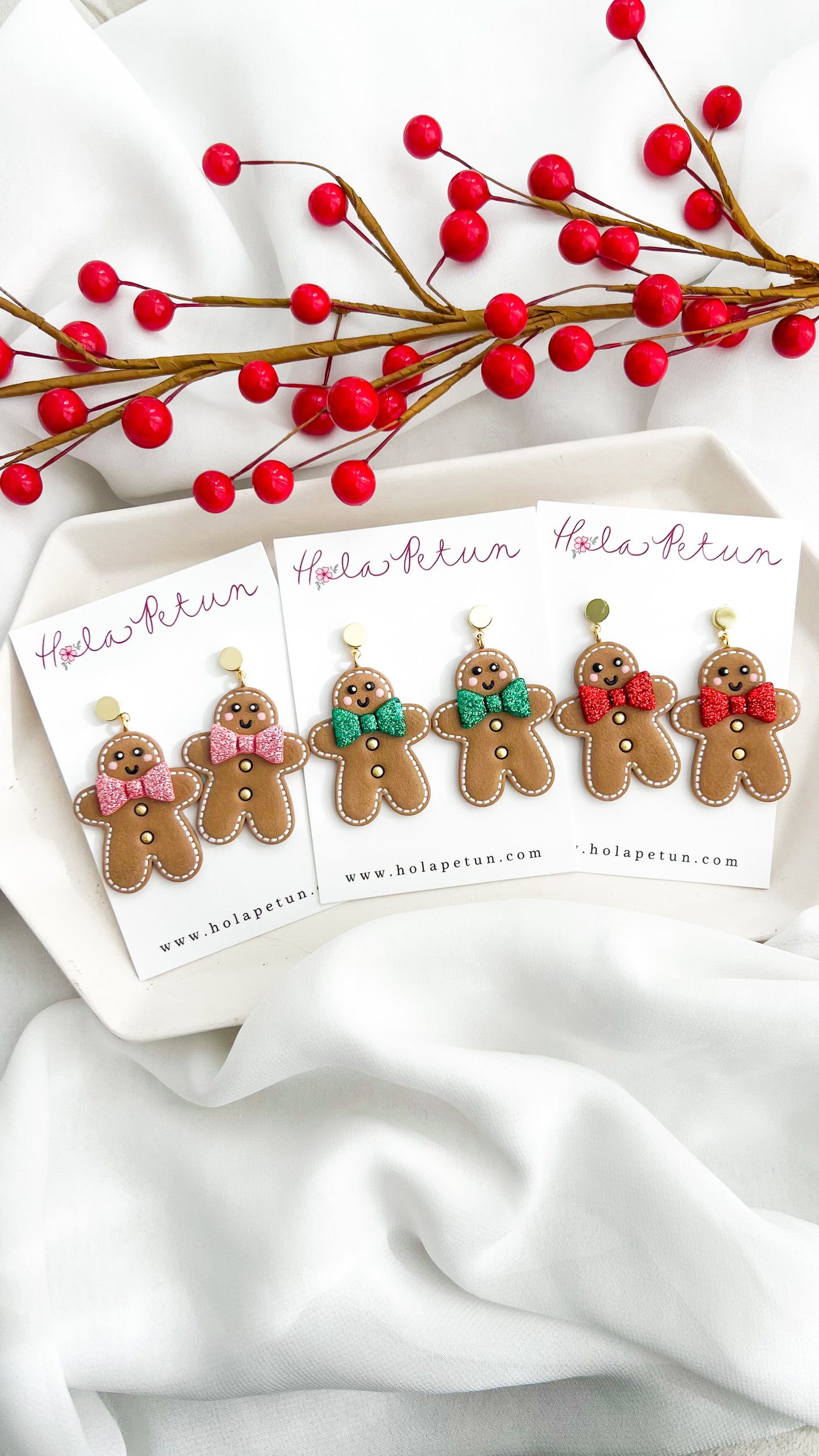 Stitched Gingerbread Man Earrings