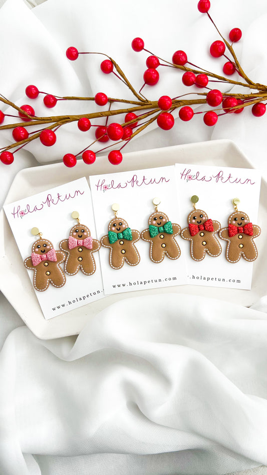 Stitched Gingerbread Man Earrings