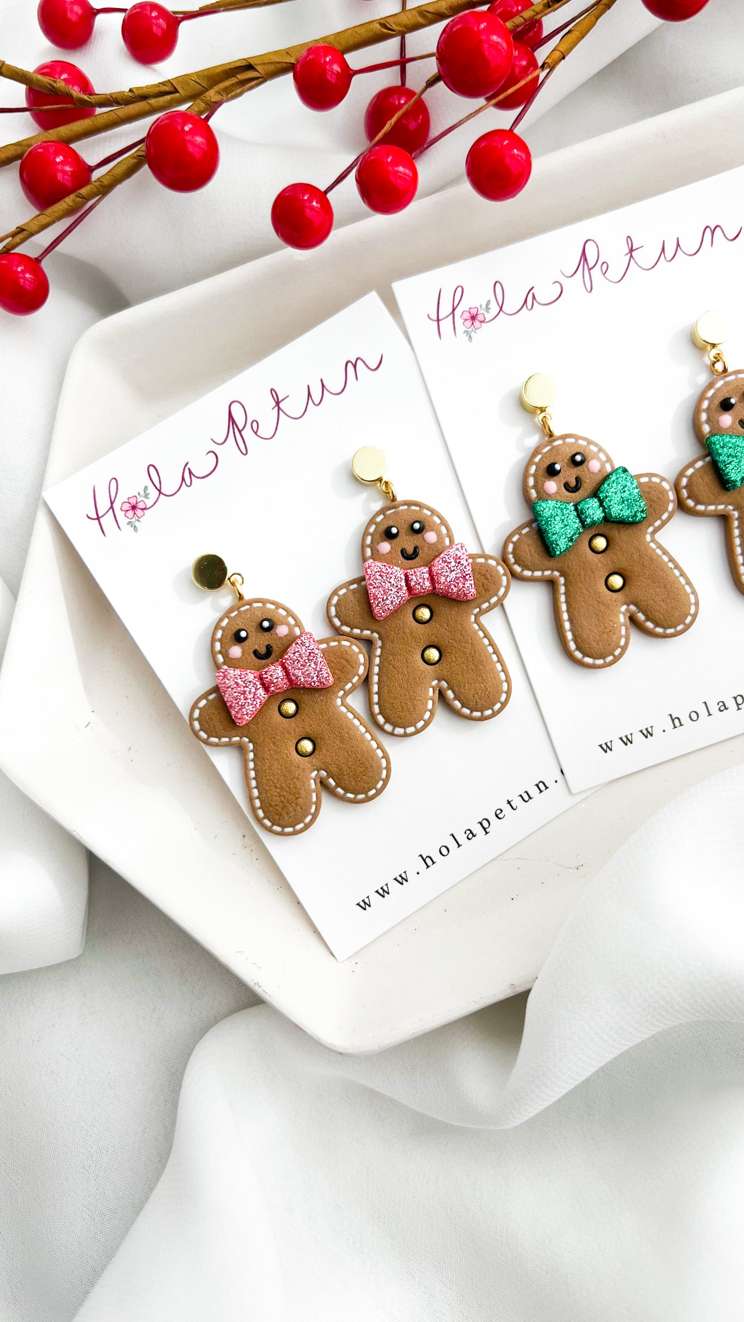 Stitched Gingerbread Man Earrings