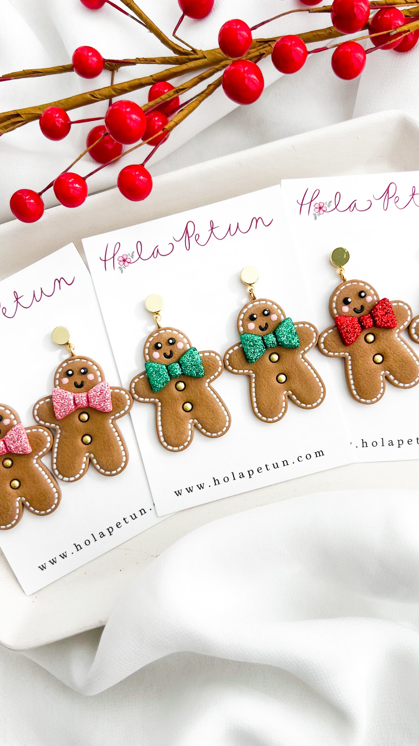 Stitched Gingerbread Man Earrings