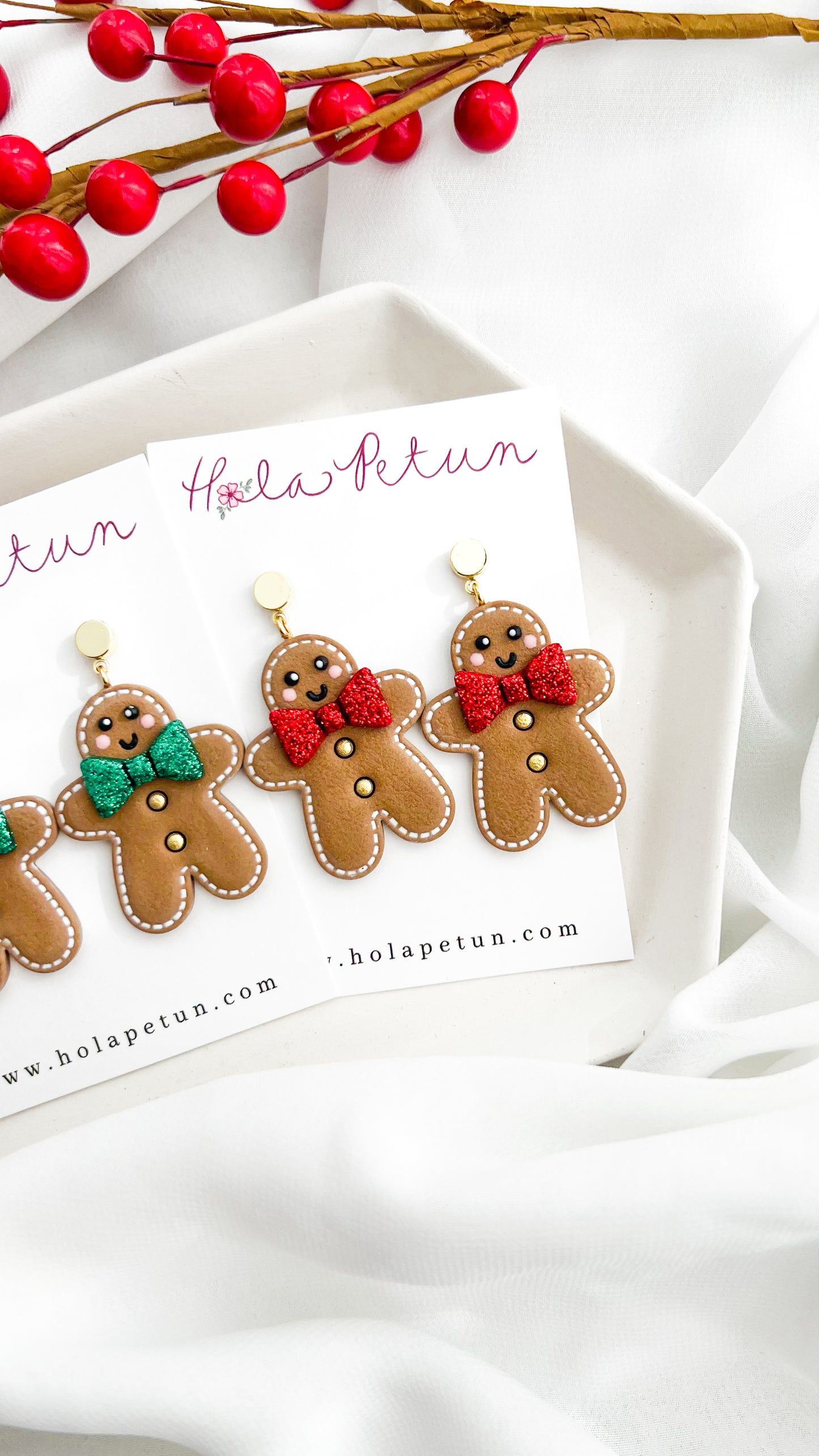 Stitched Gingerbread Man Earrings
