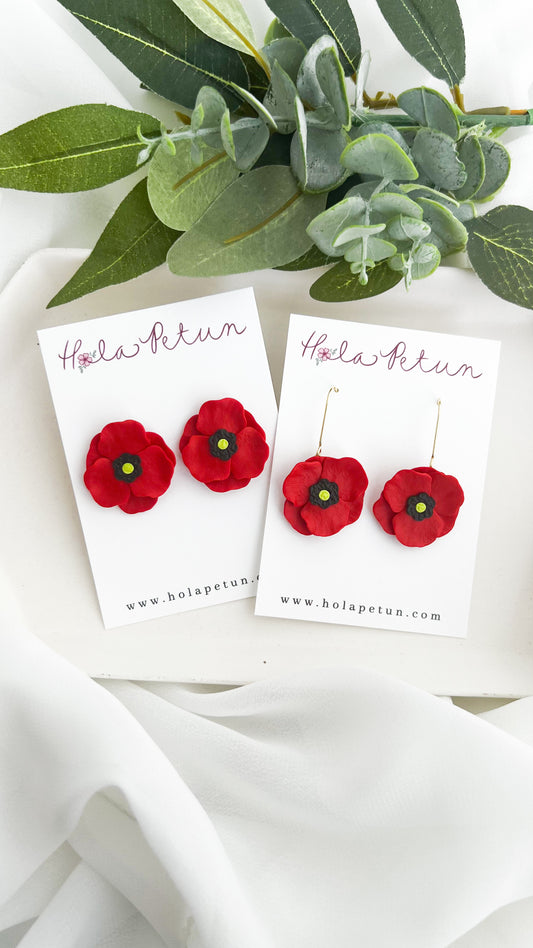 Red Poppy Earrings