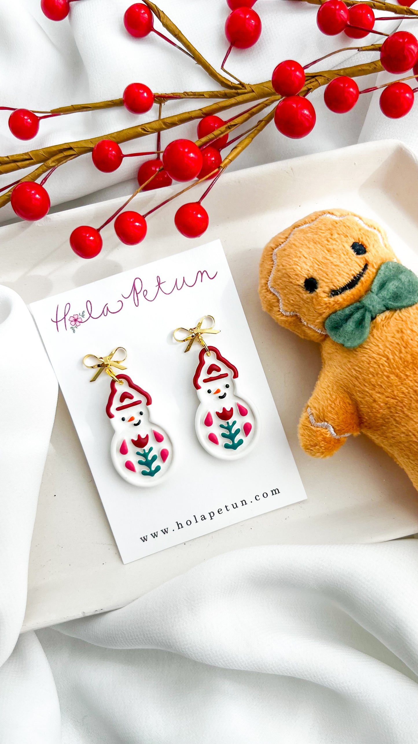Folk Snowman Earrings
