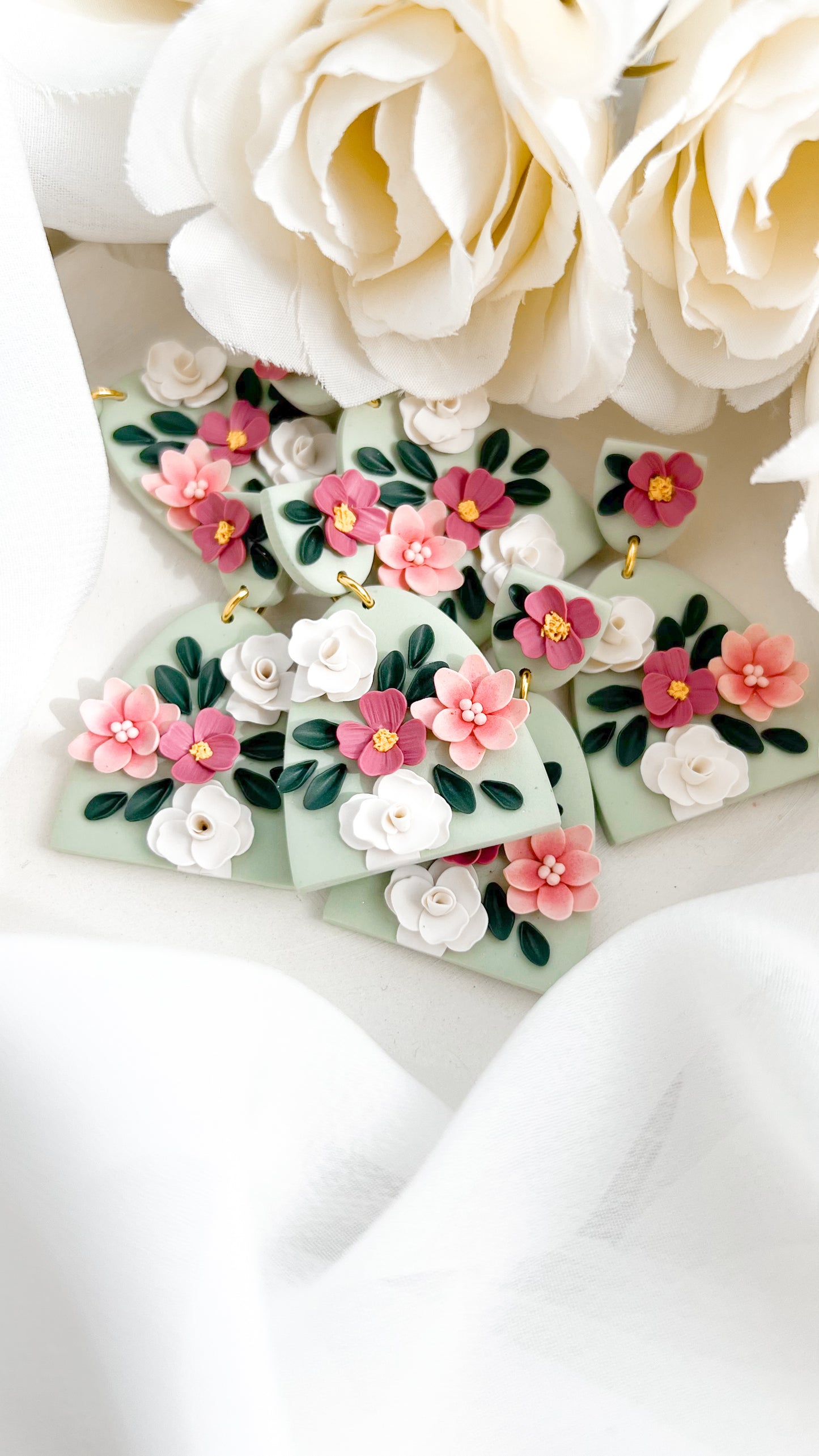 Sage Dome Floral Earrings