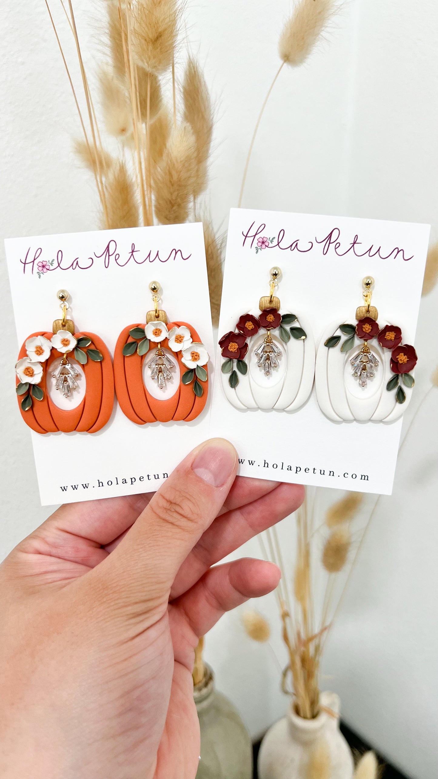 Floral Pumpkin Earrings