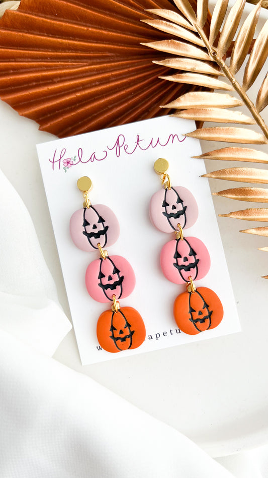 Jack O'Lantern 3-Stack Dangle Earrings