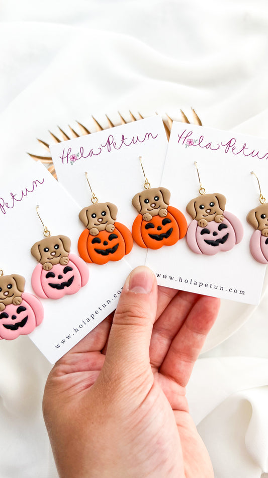 Dog Pumpkin Earrings