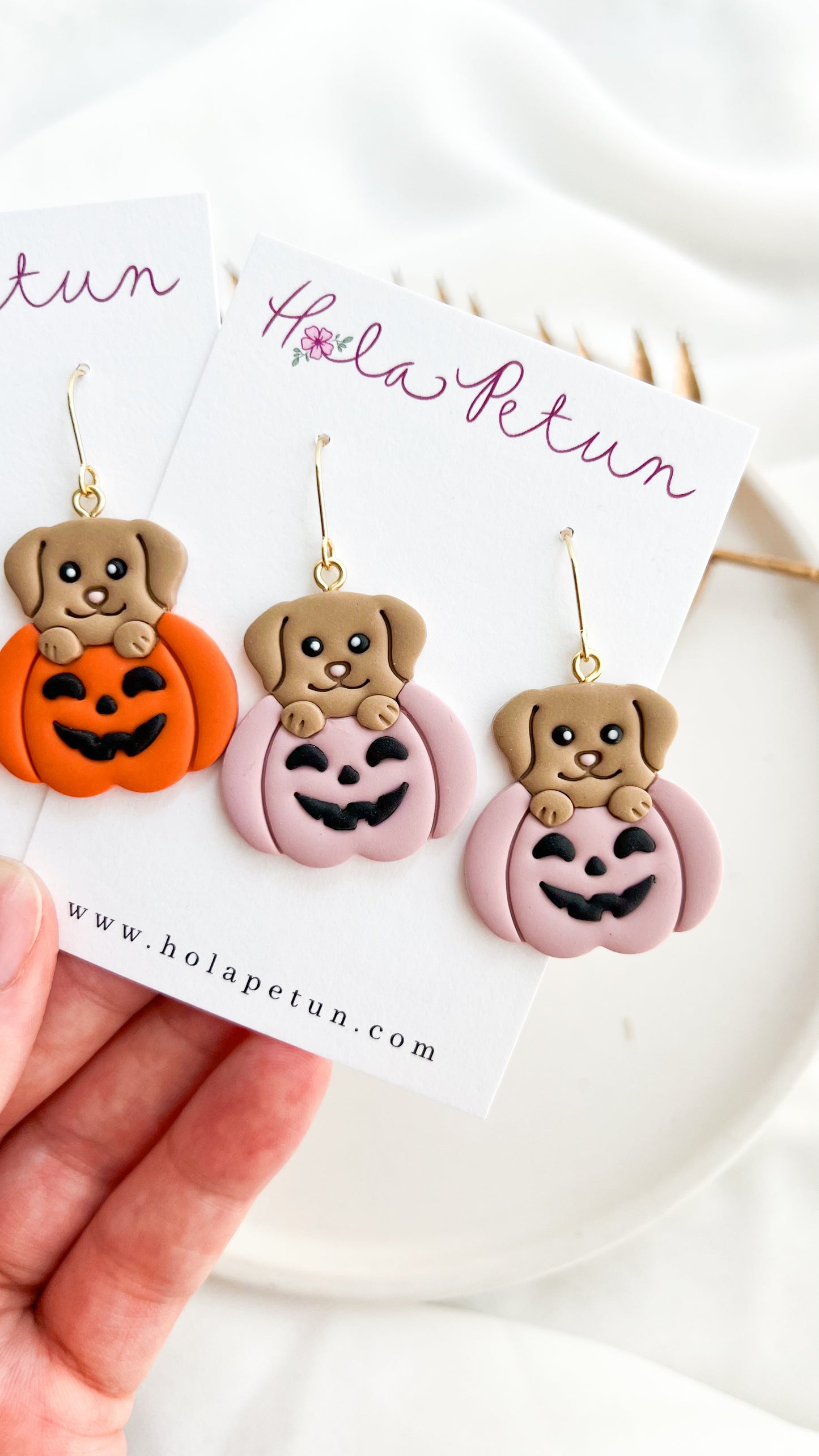 Dog Pumpkin Earrings