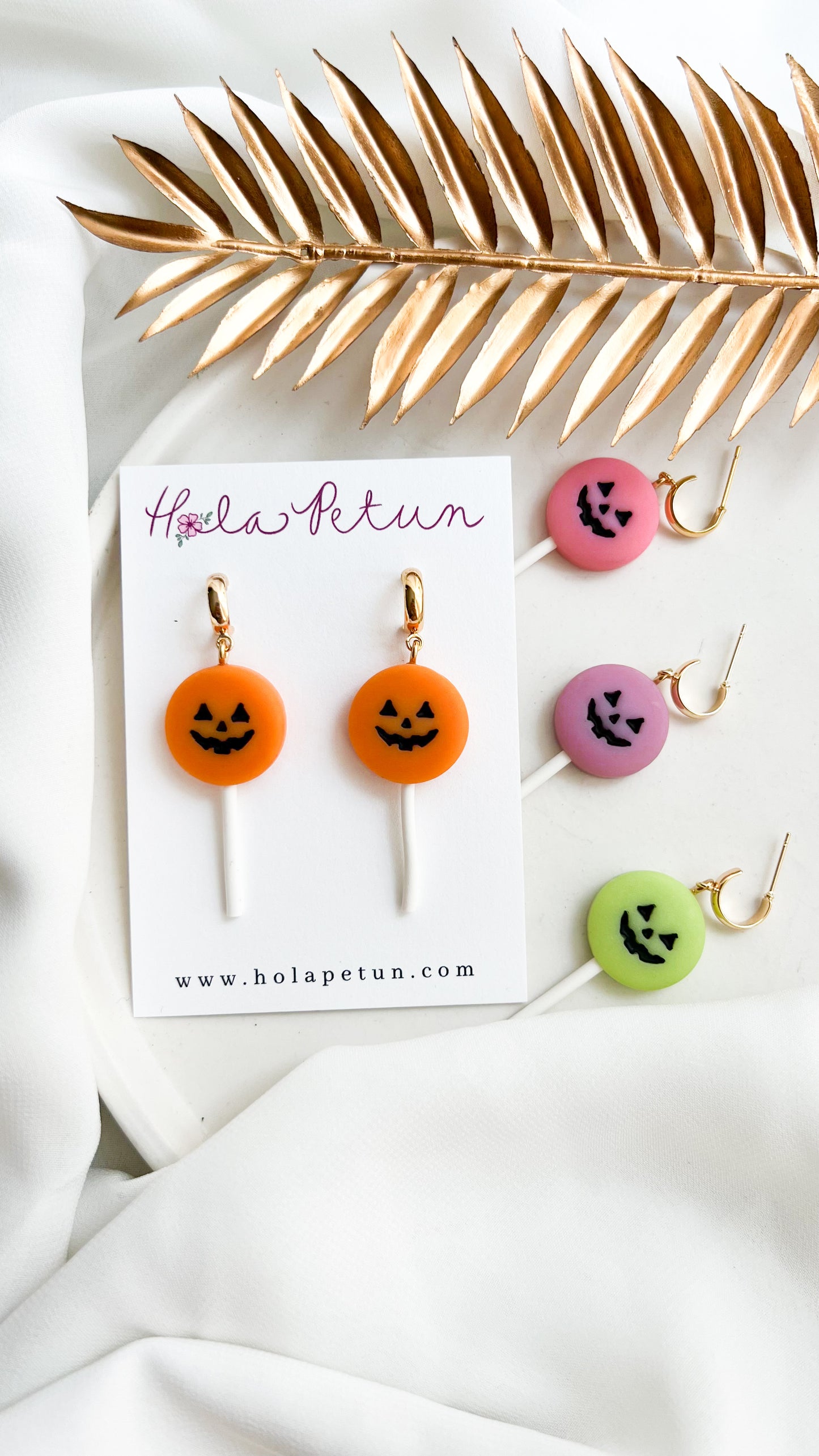 Jack O'Lantern Lollipop Earrings