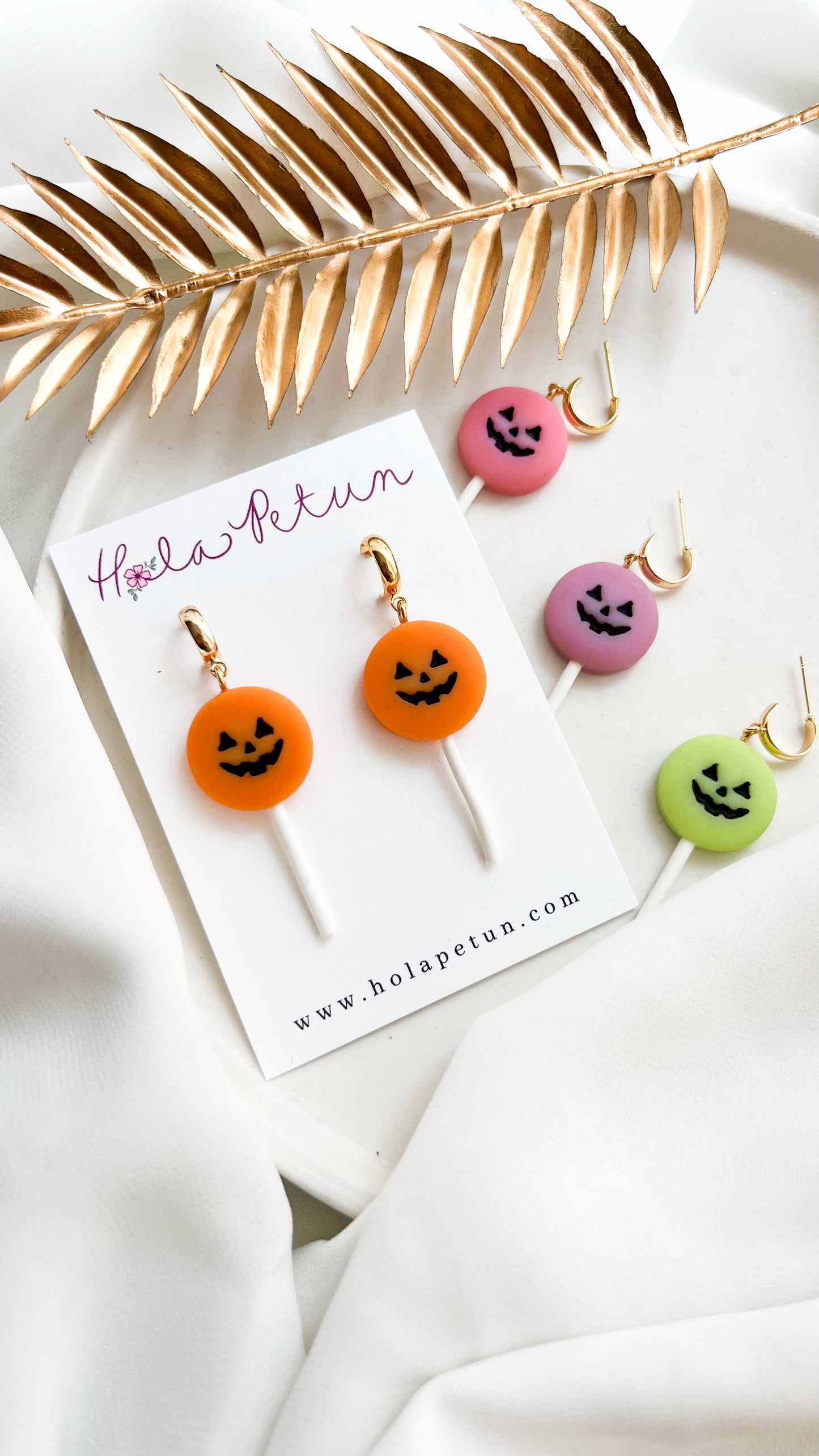 Jack O'Lantern Lollipop Earrings