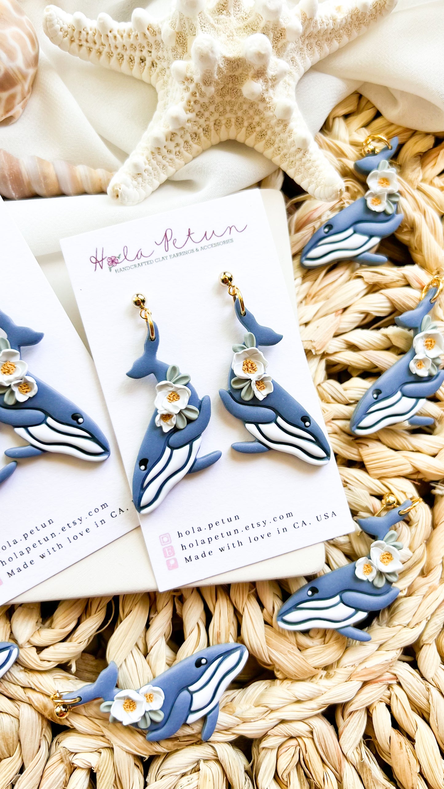 Blue Whale Earrings