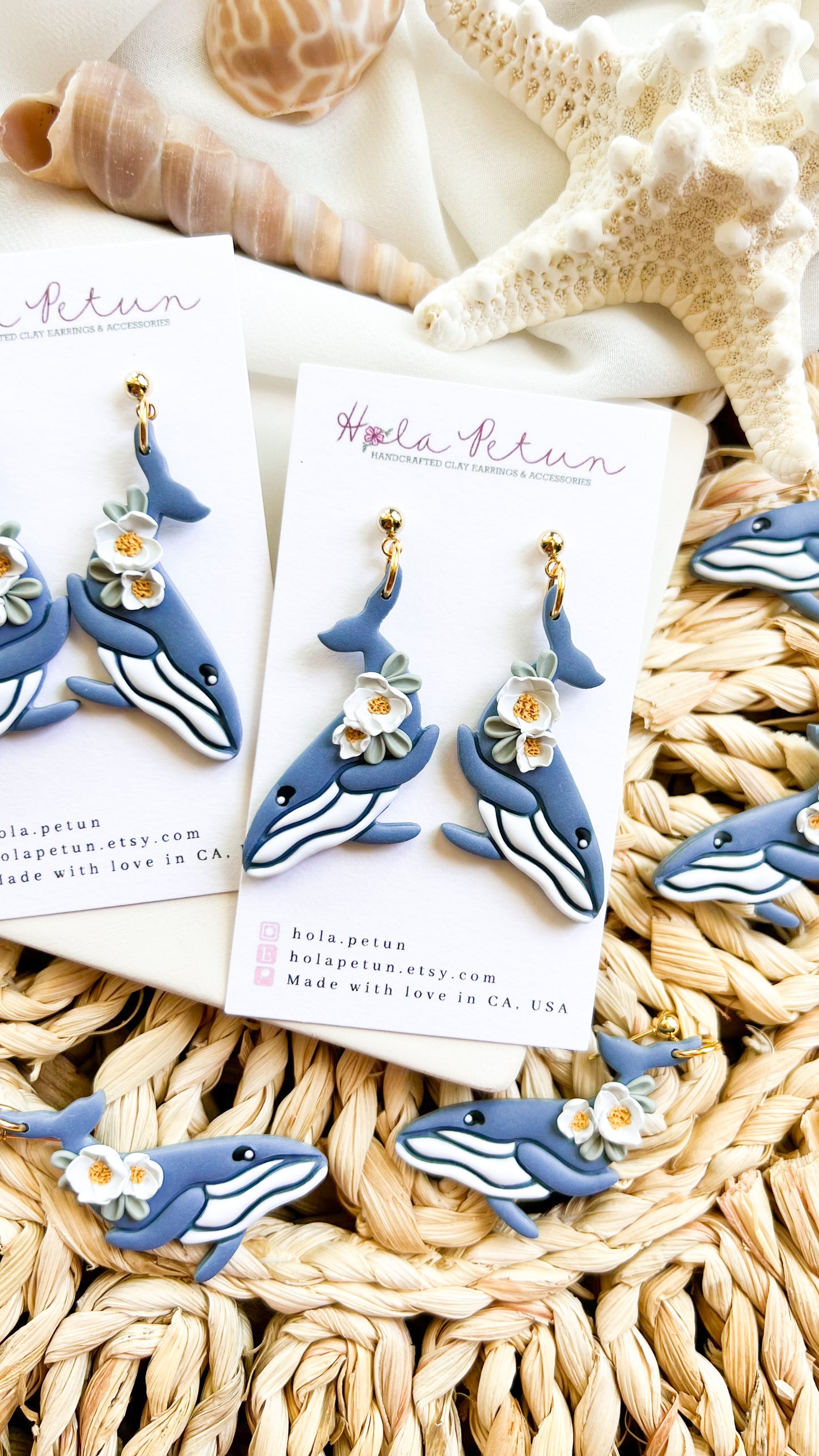 Blue Whale Earrings