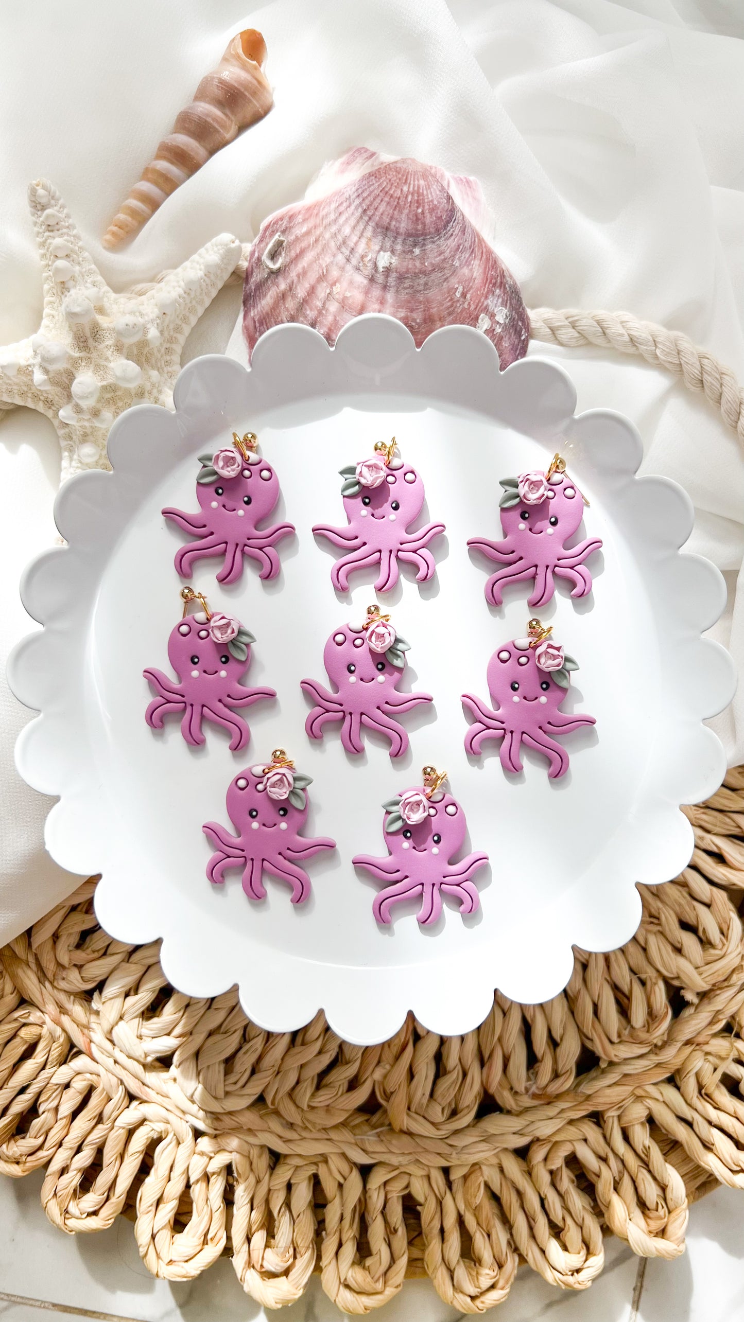 Purple Octopus Earrings