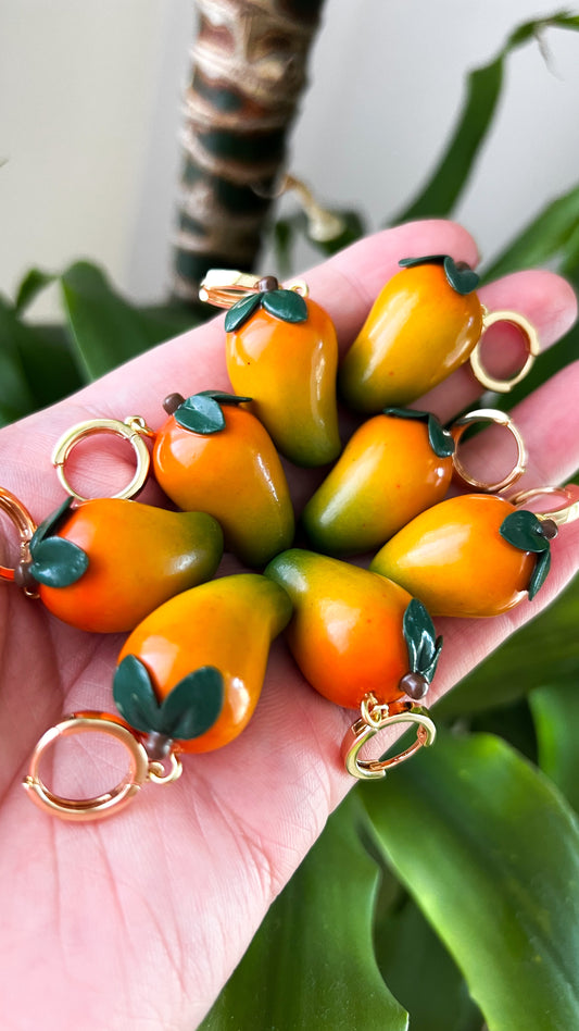 Mango Huggie Charm Earrings
