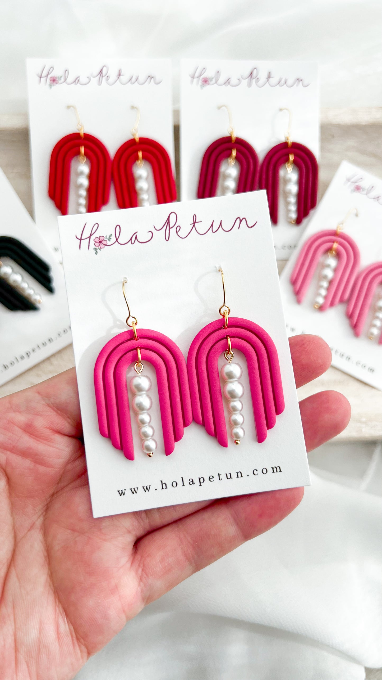 Tiered Triple Heart Earrings