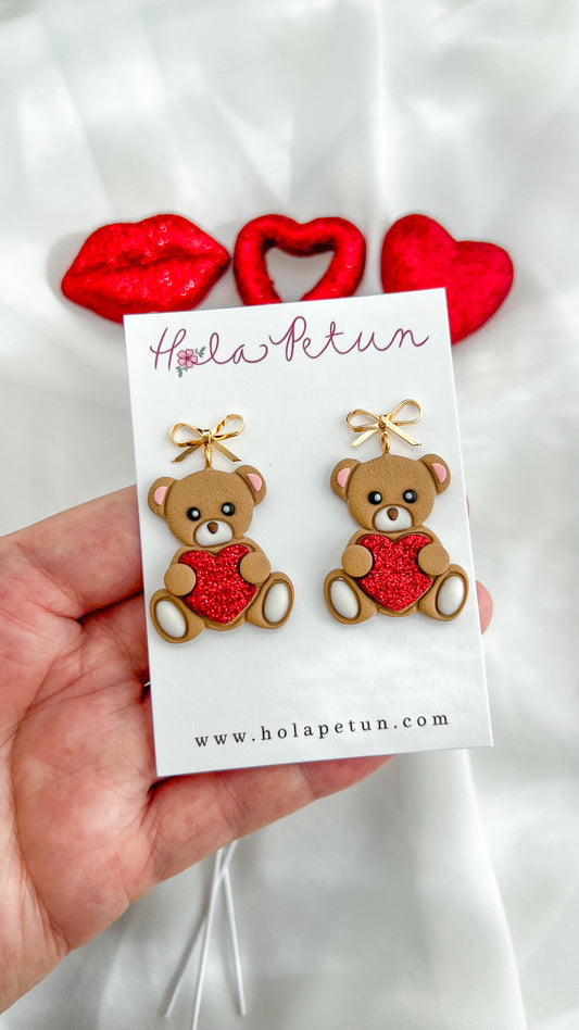 Love Teddy Bear Earrings