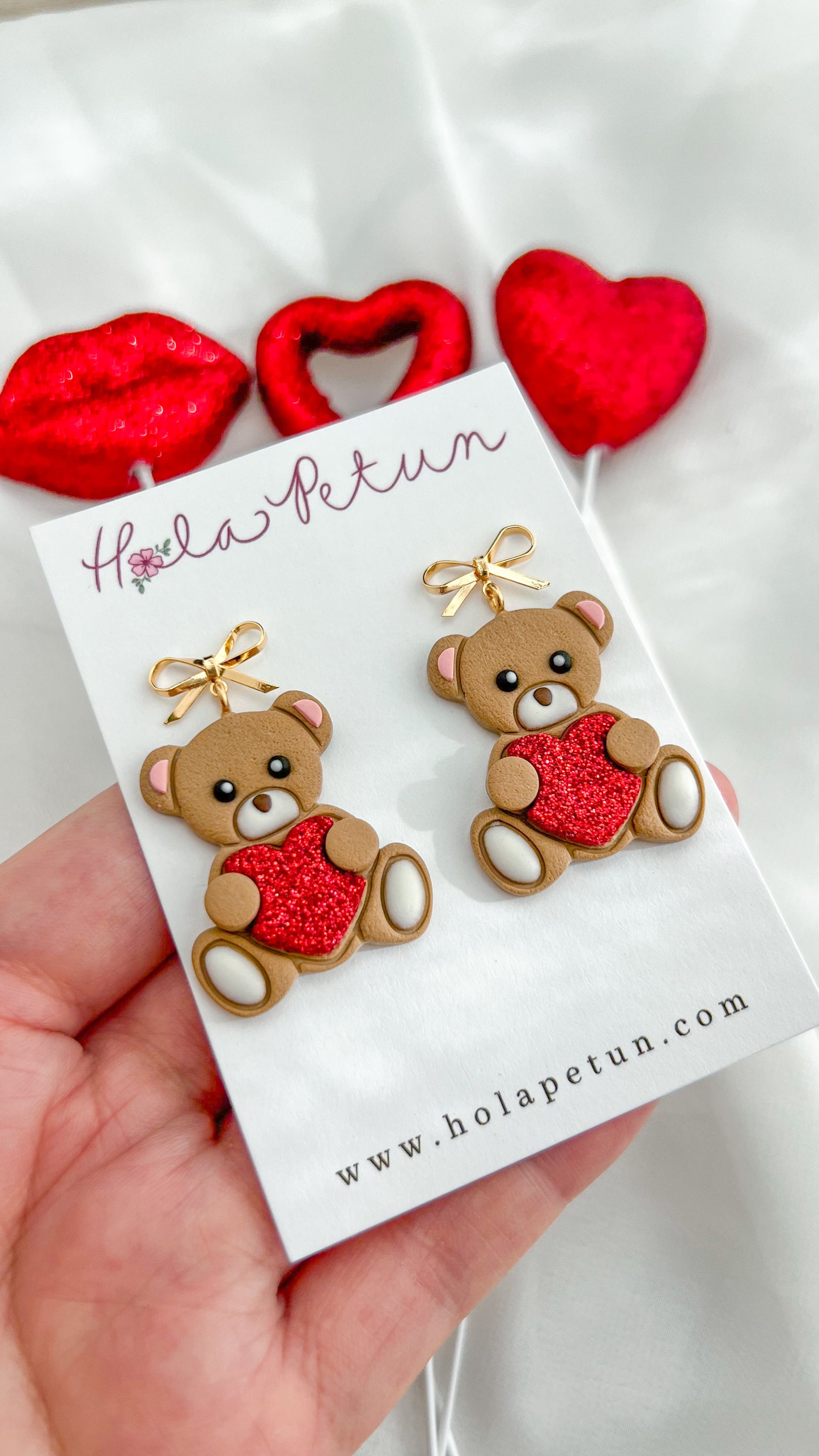 Love Teddy Bear Earrings