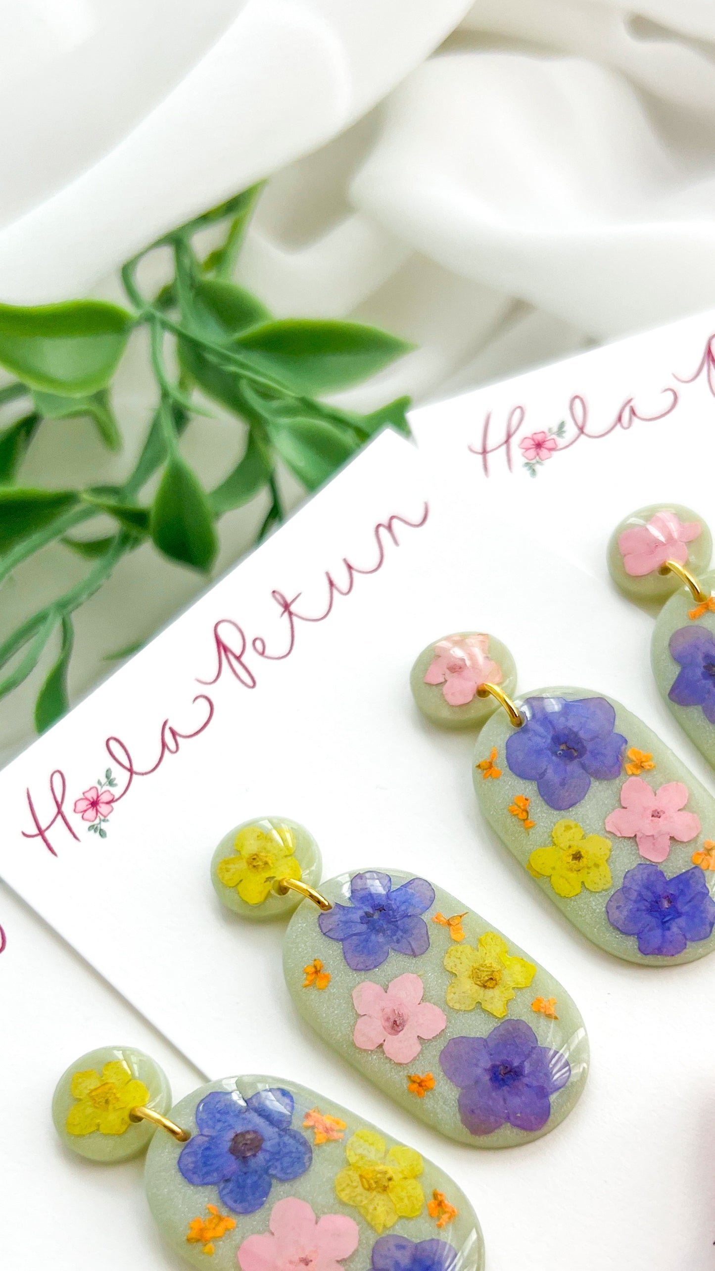 Dry Pressed Flower Earrings