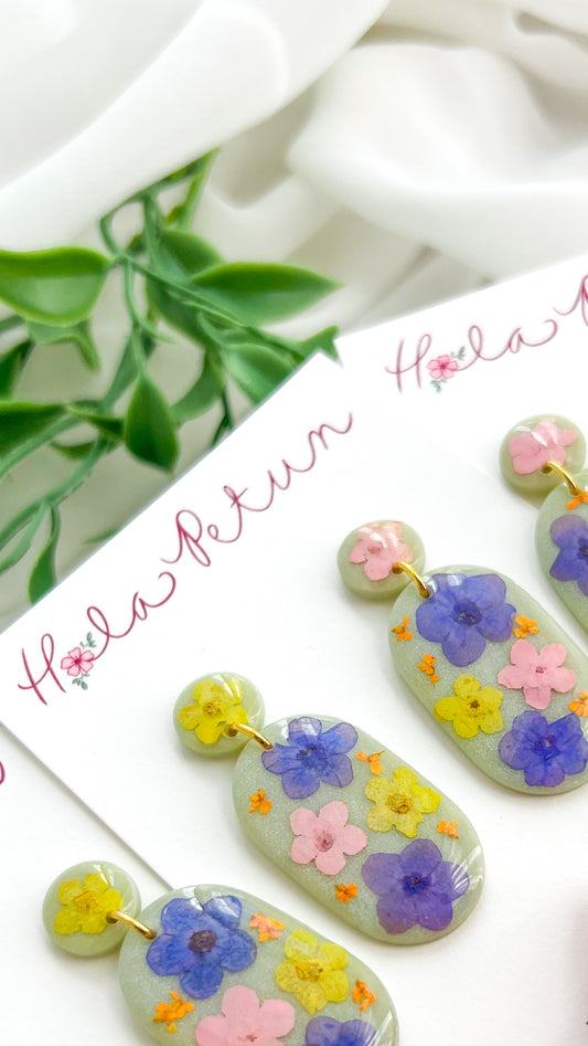Dry Pressed Flower Earrings