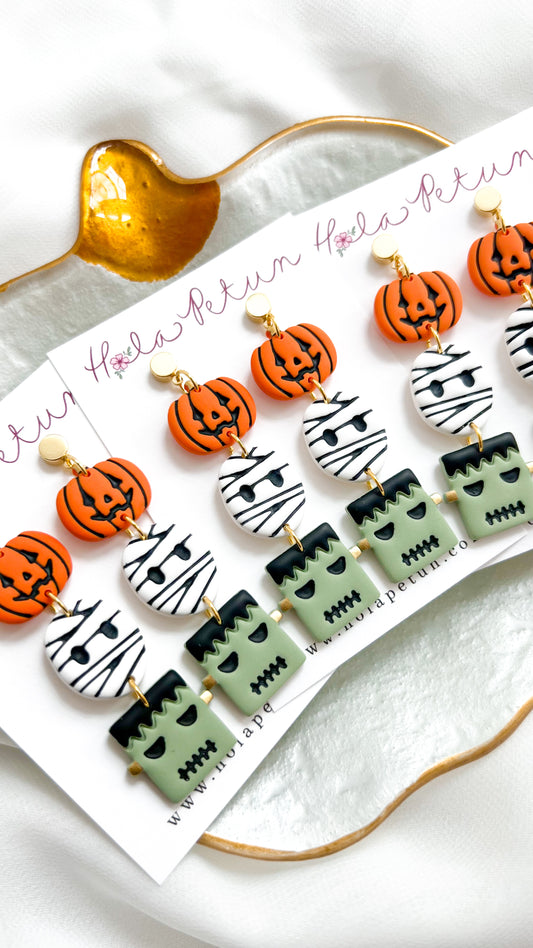 Triple Monster Earrings